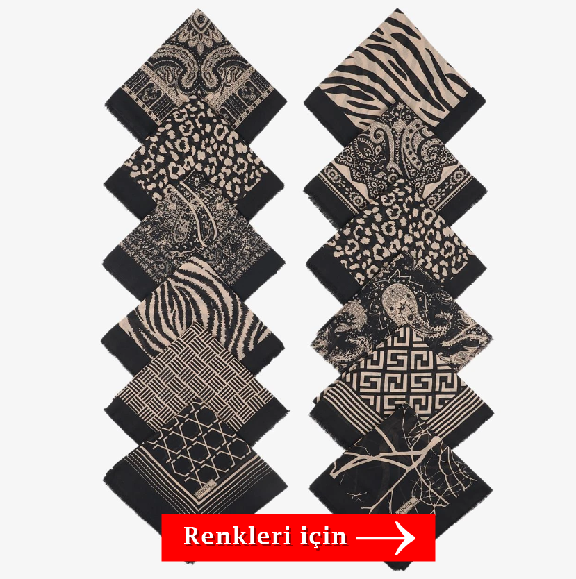 Sinem Karışık Mix 12'li Çekme Koton Eşarp