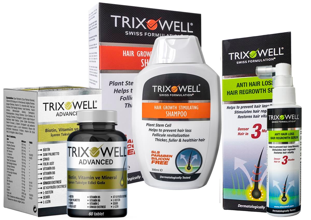 Trixowell Şampuan Serum Gıda Takviyesi 3'lü Set