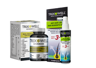 Trixowell Saç Dökülmesine Karşı Saç Güçlendirici Serum+Trixowell Advanced Biotin, Vitamin ve Mineral İçeren Takviye Edici Gıda