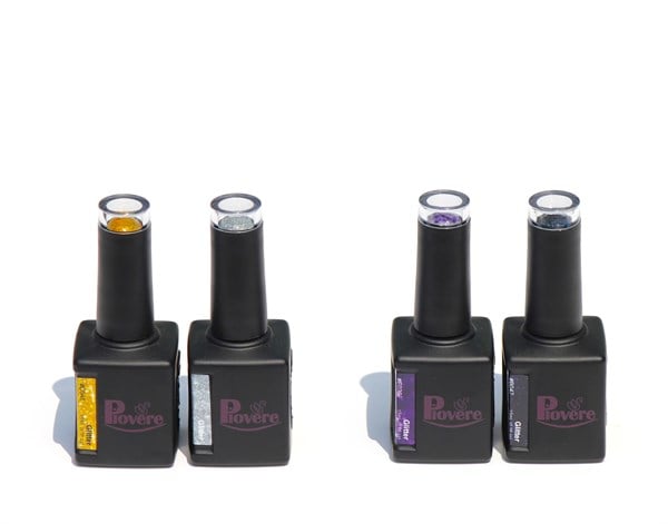 Piovere 4'lü Set Simli Kalıcı Oje Altin, Lacivert, Gümüş, Mor (15ml)