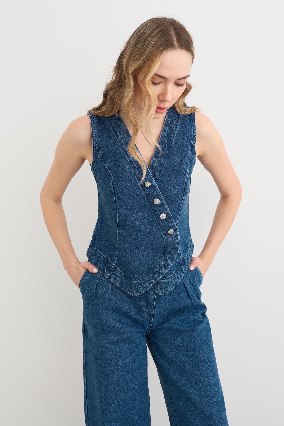 0030 DENIM YELEK PANTOLON TAKIM