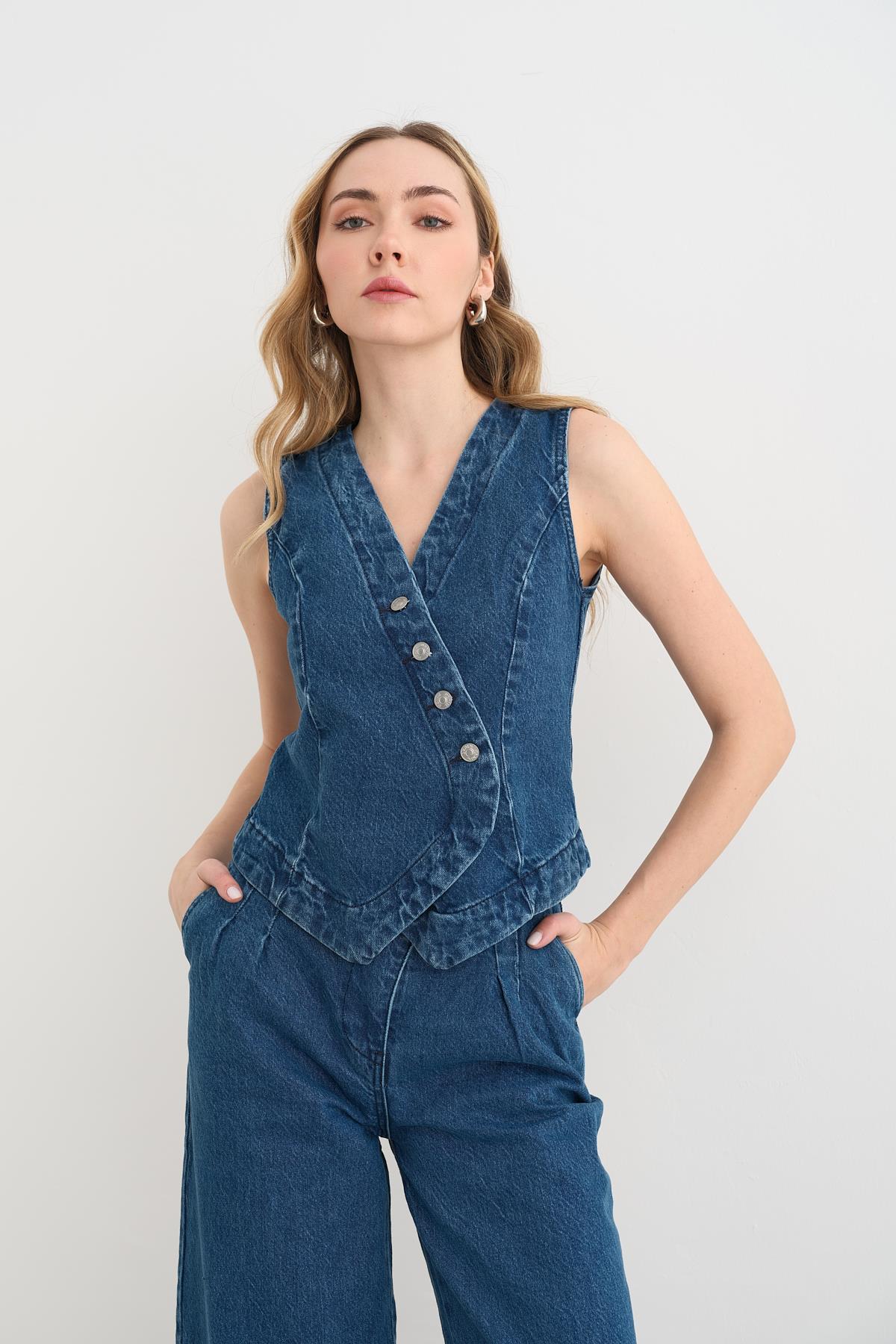 0030 DENIM YELEK PANTOLON TAKIM