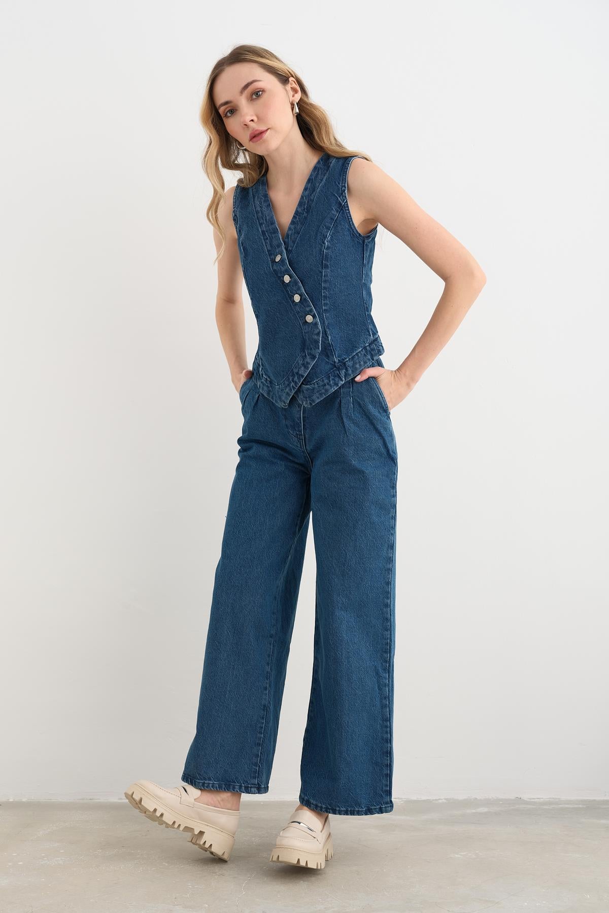 0030 DENIM YELEK PANTOLON TAKIM