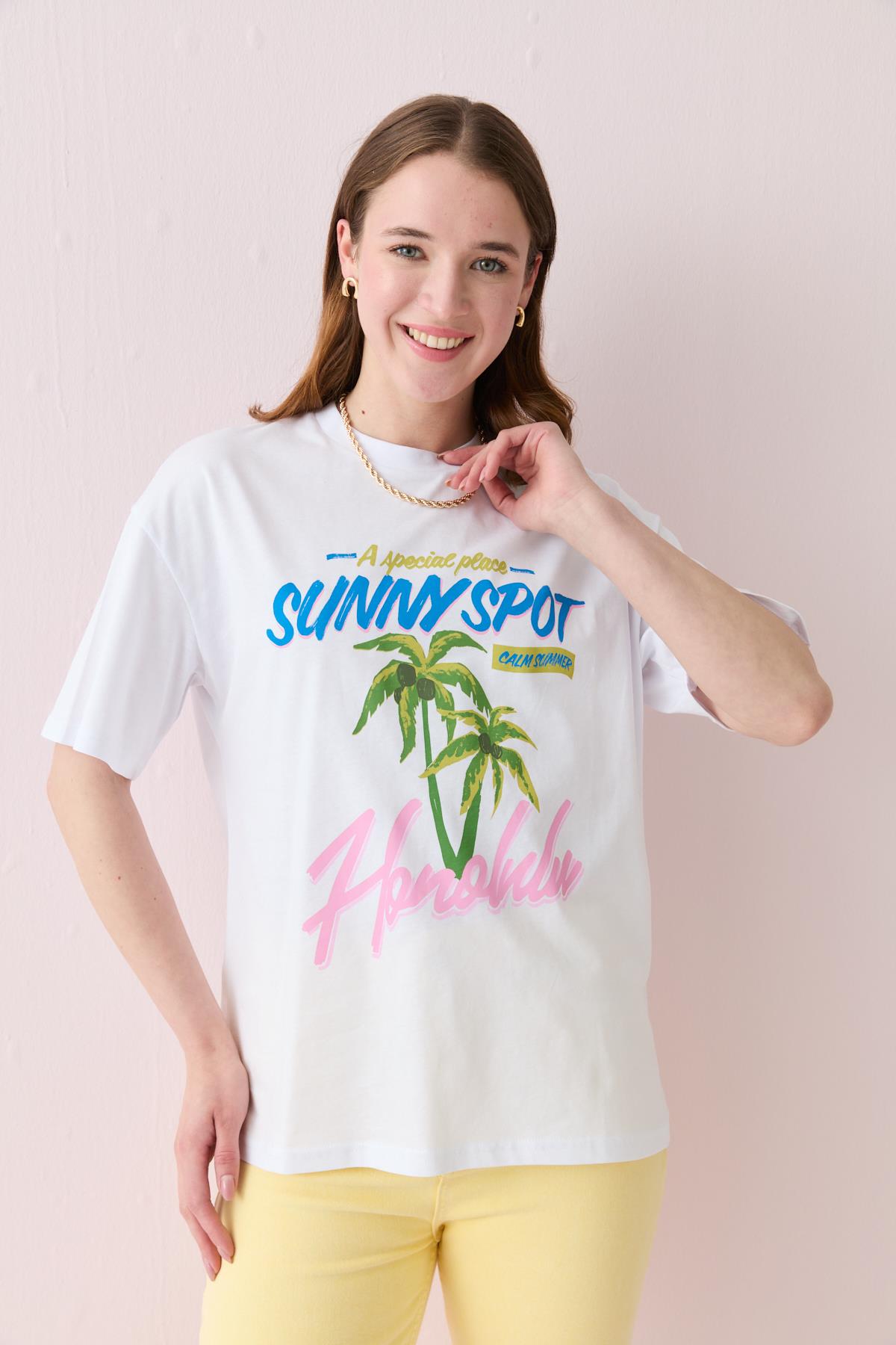 00493 SUNNYSPOT YAZILI TSHIRT