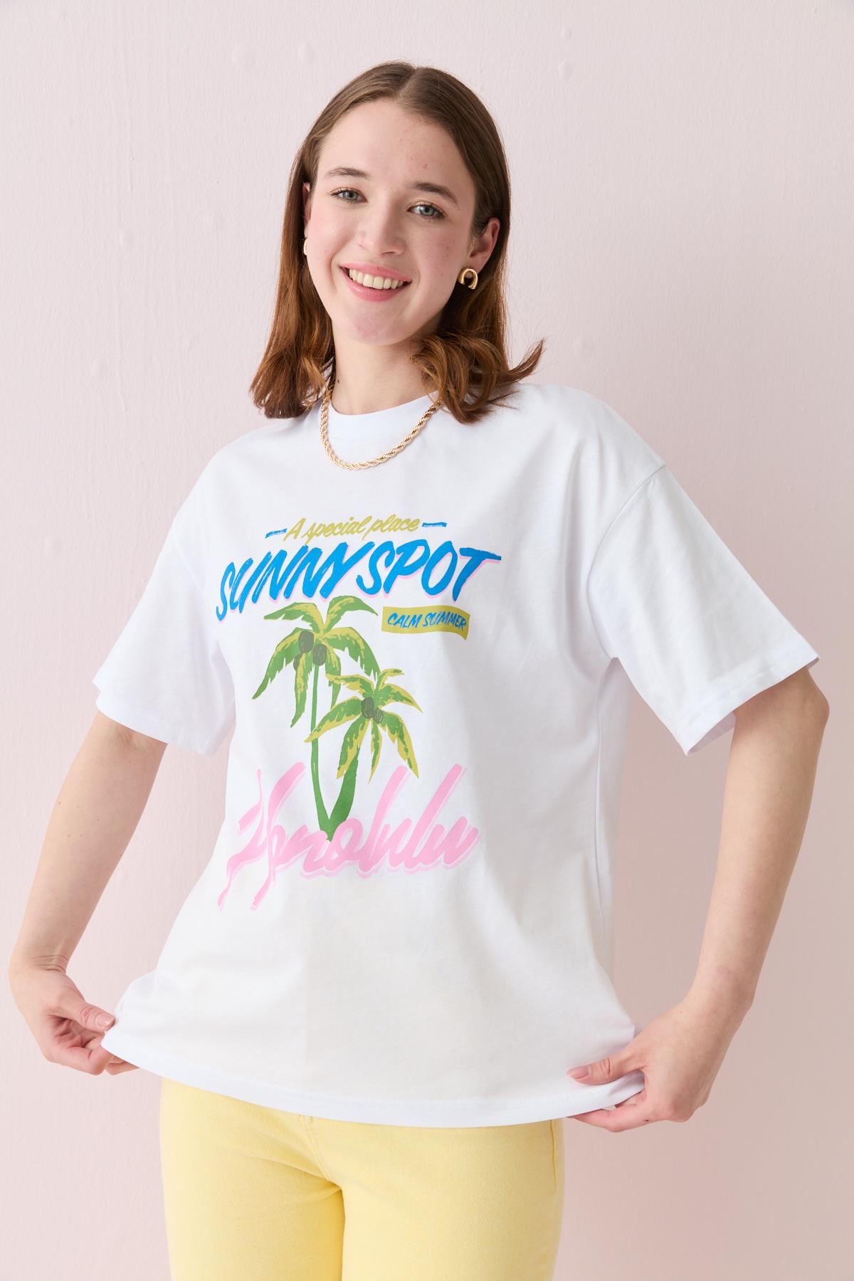 00493 SUNNYSPOT YAZILI TSHIRT