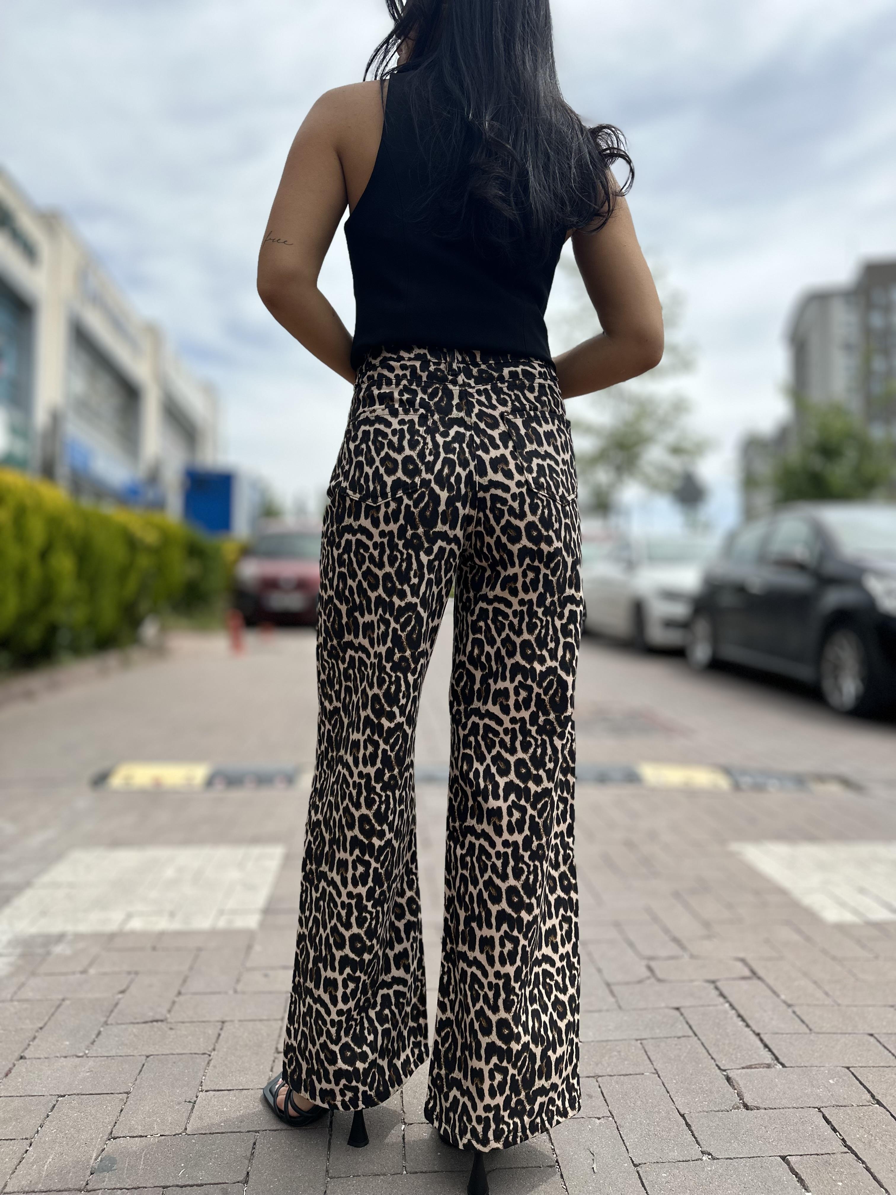 0090 PALAZZO LEOPAR PANTOLON