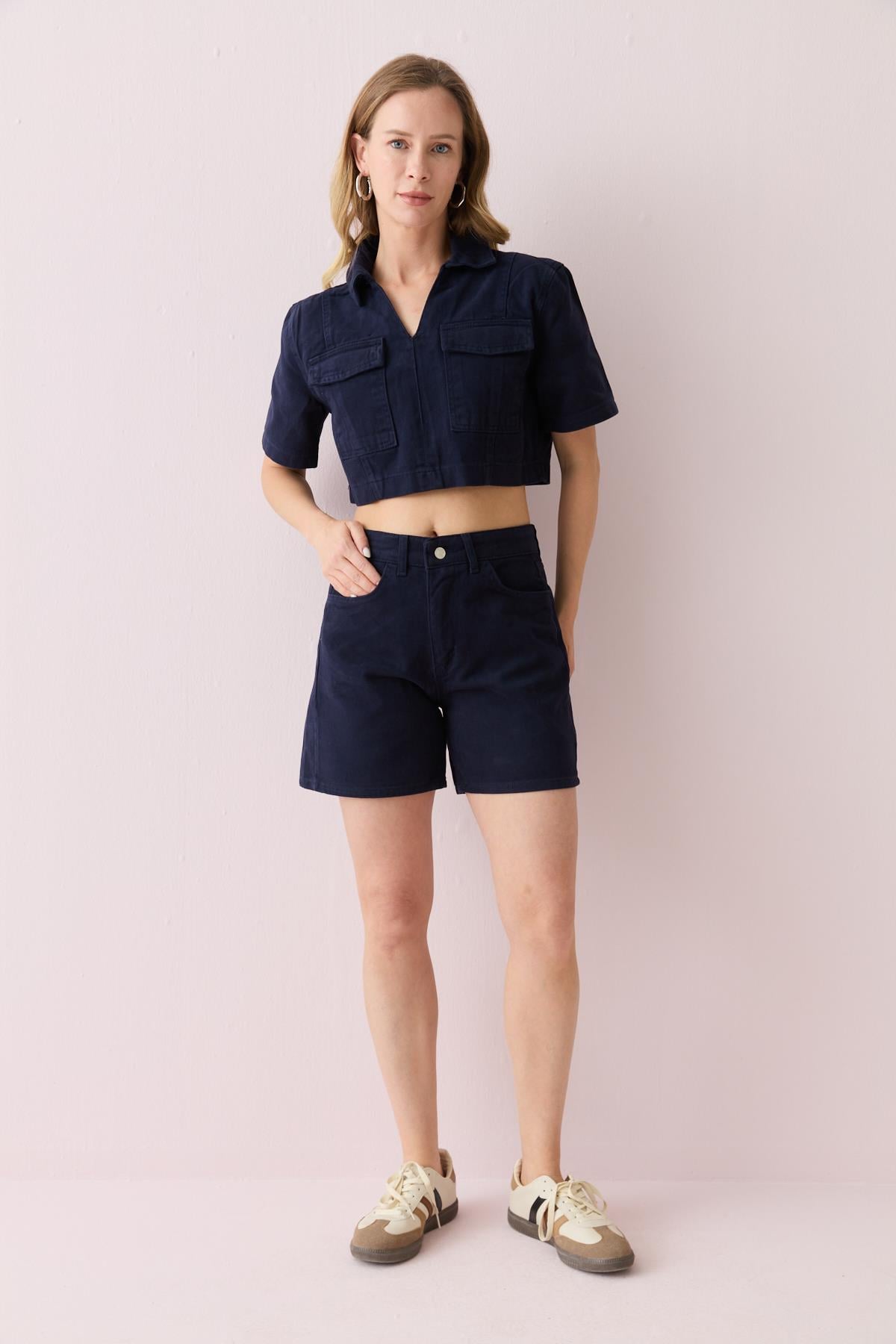 0105 DENIM SORT BLUZ TAKIM