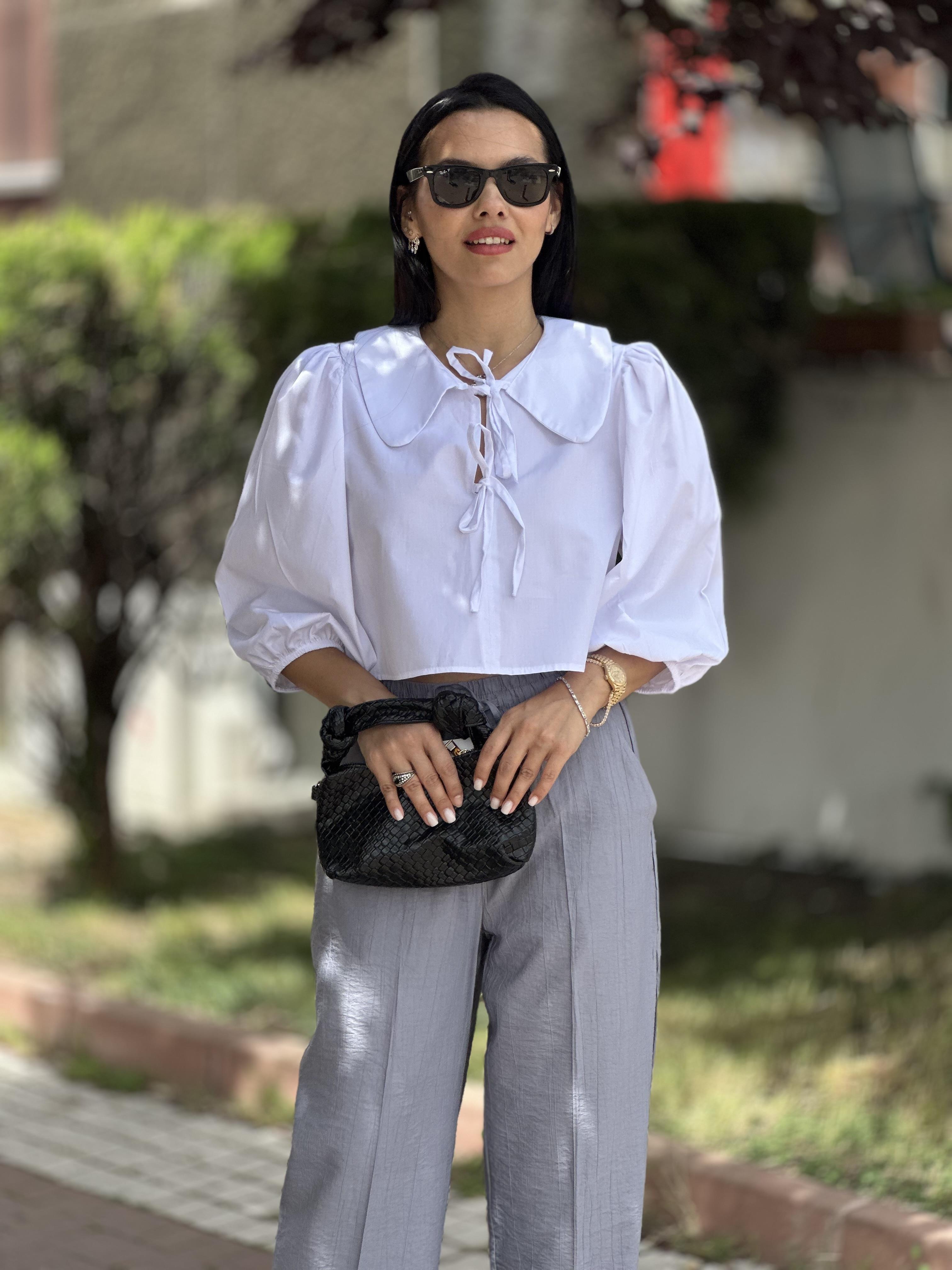 0107 BEBE YAKA CIFT BAGLAMALI GOMLEK