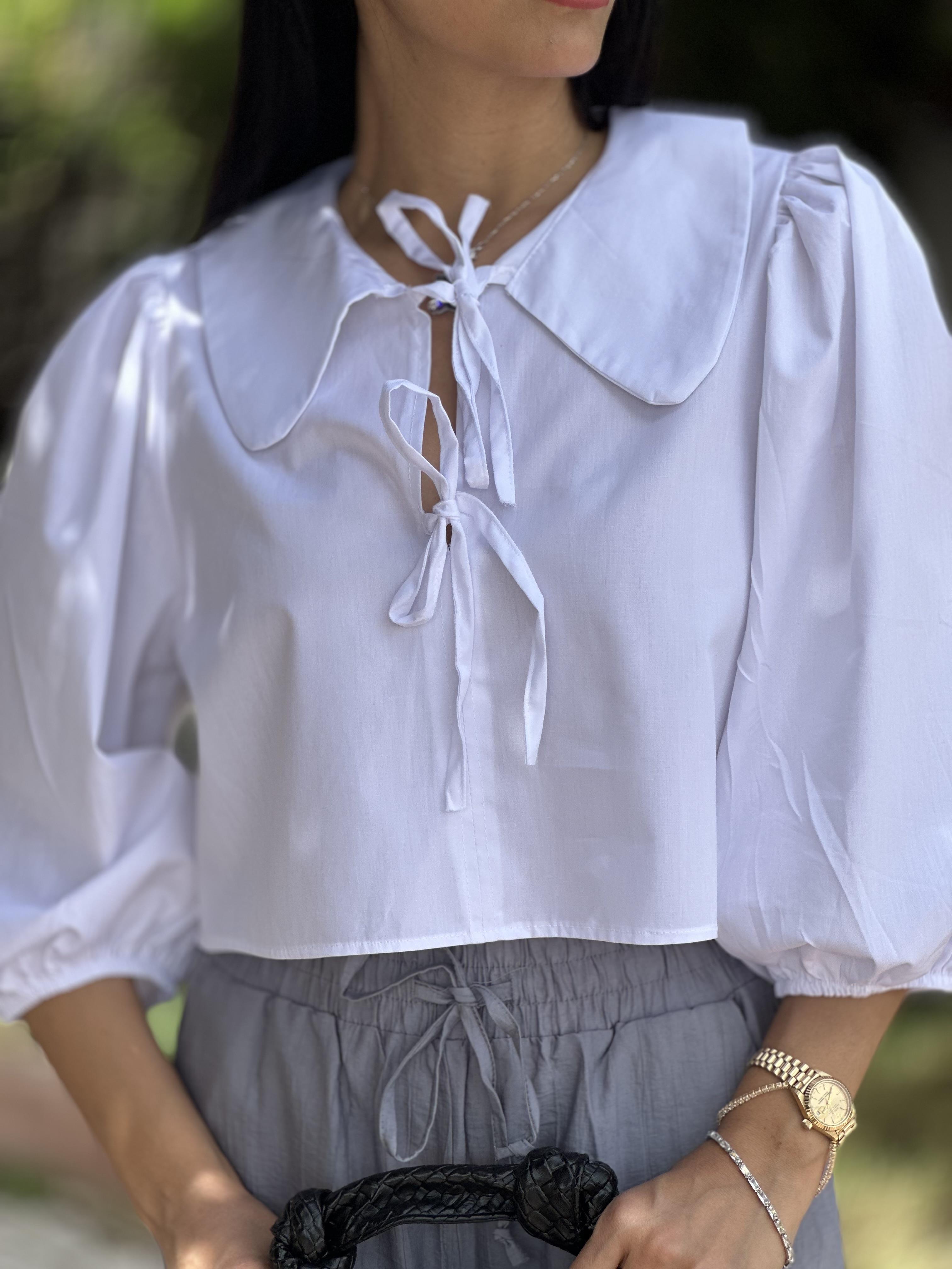 0107 BEBE YAKA CIFT BAGLAMALI GOMLEK