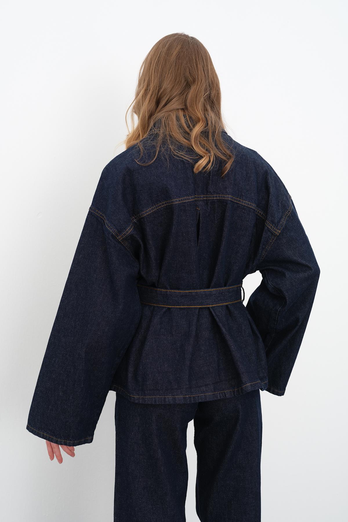 0274 PATLI YAKA DENIM GOMLEK