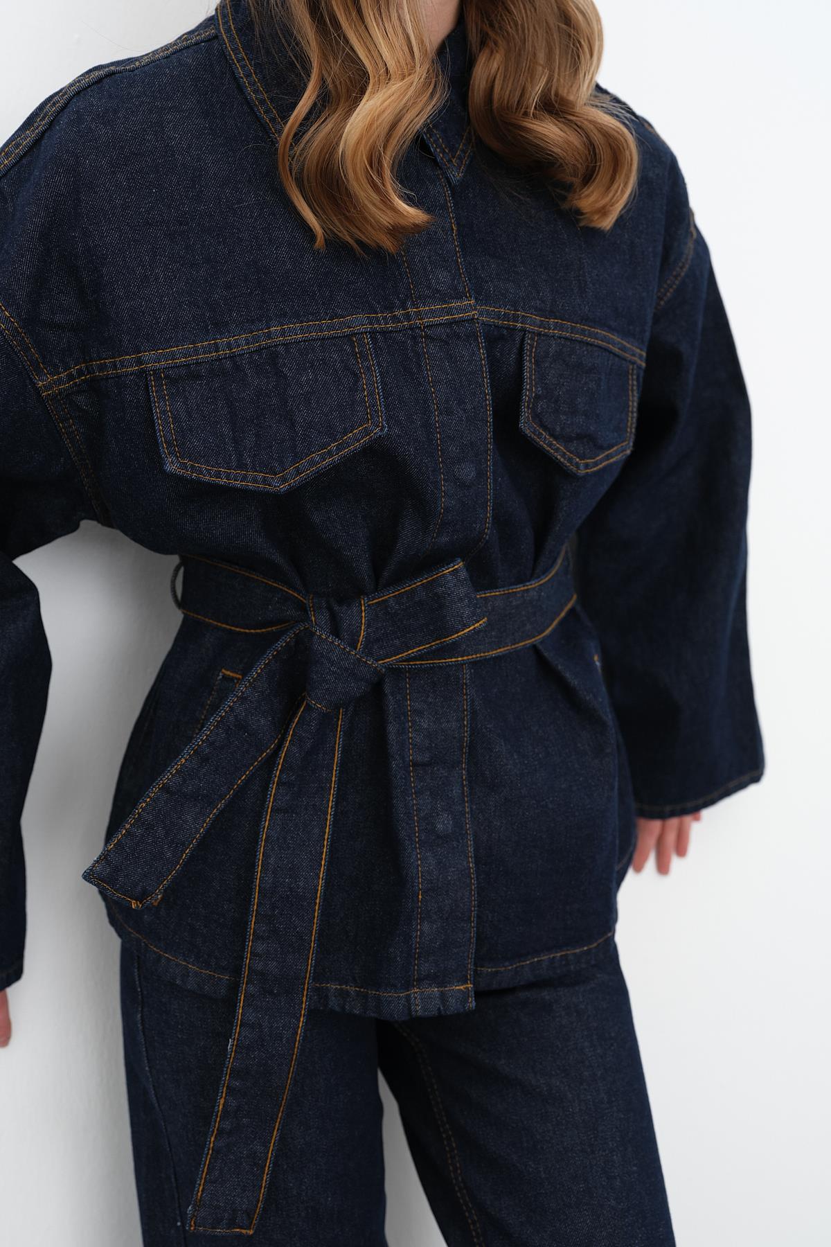 0274 PATLI YAKA DENIM GOMLEK