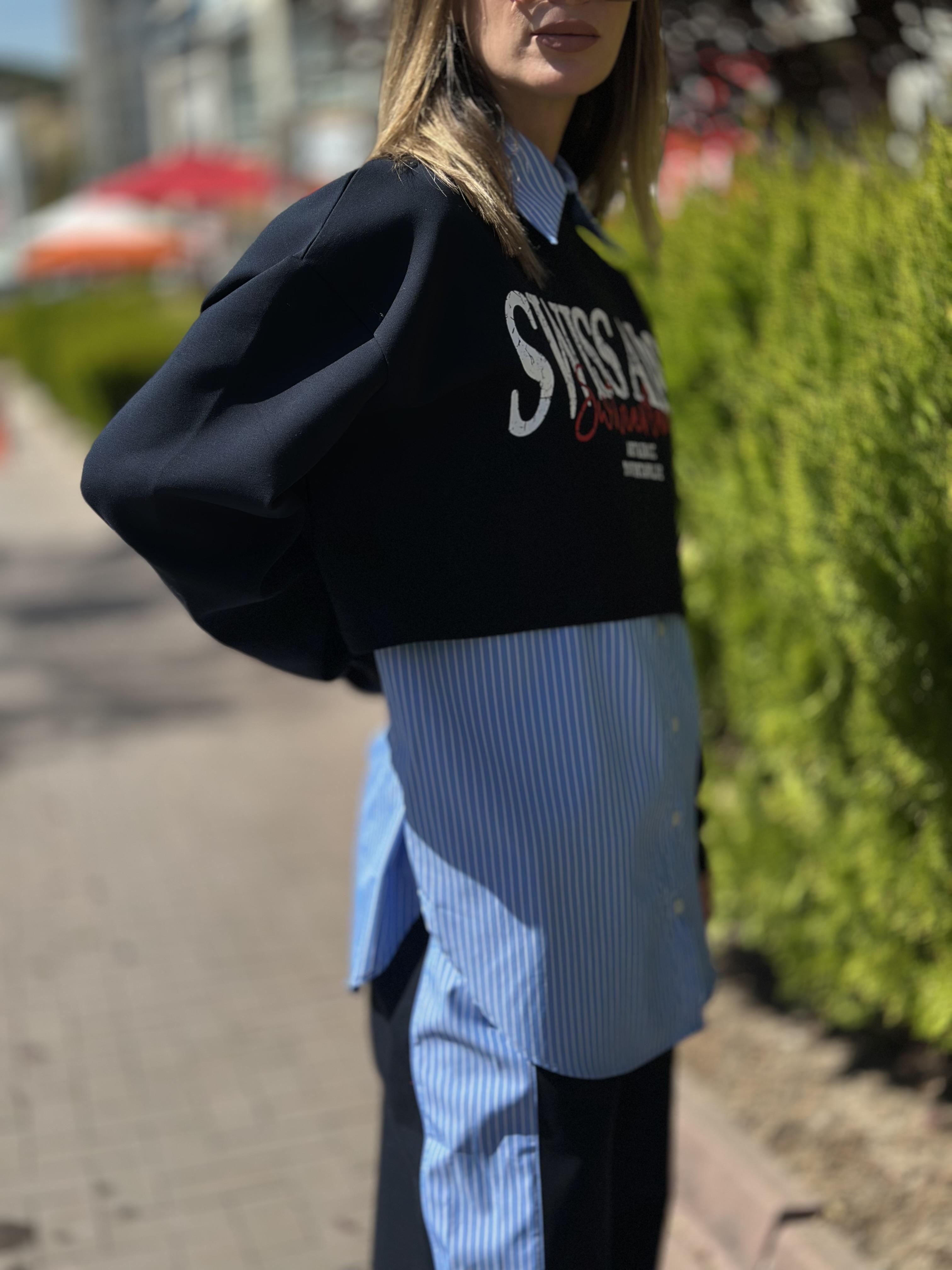 0756 SWISS ALPS YAZILI SWEAT