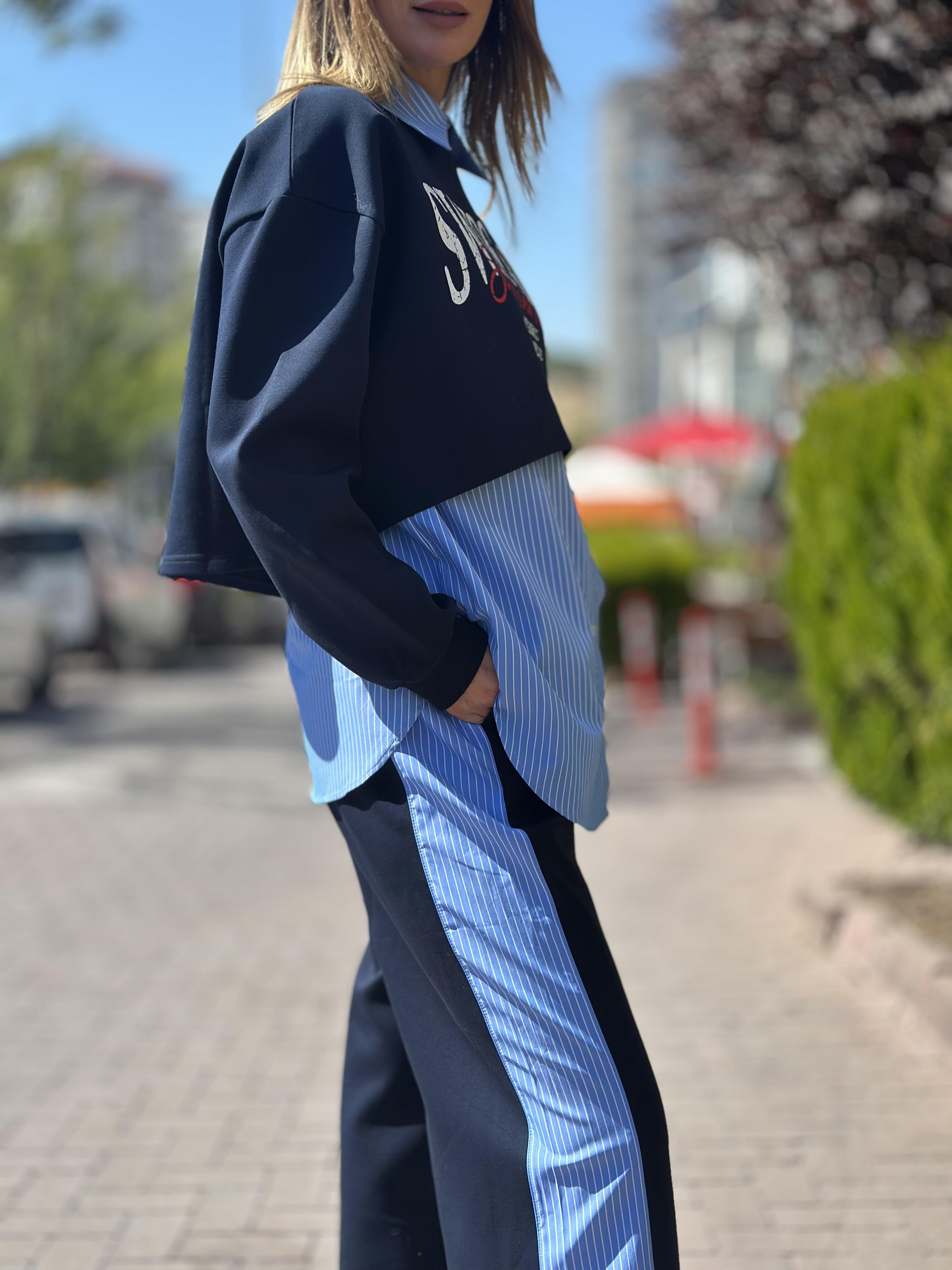 0756 SWISS ALPS YAZILI SWEAT