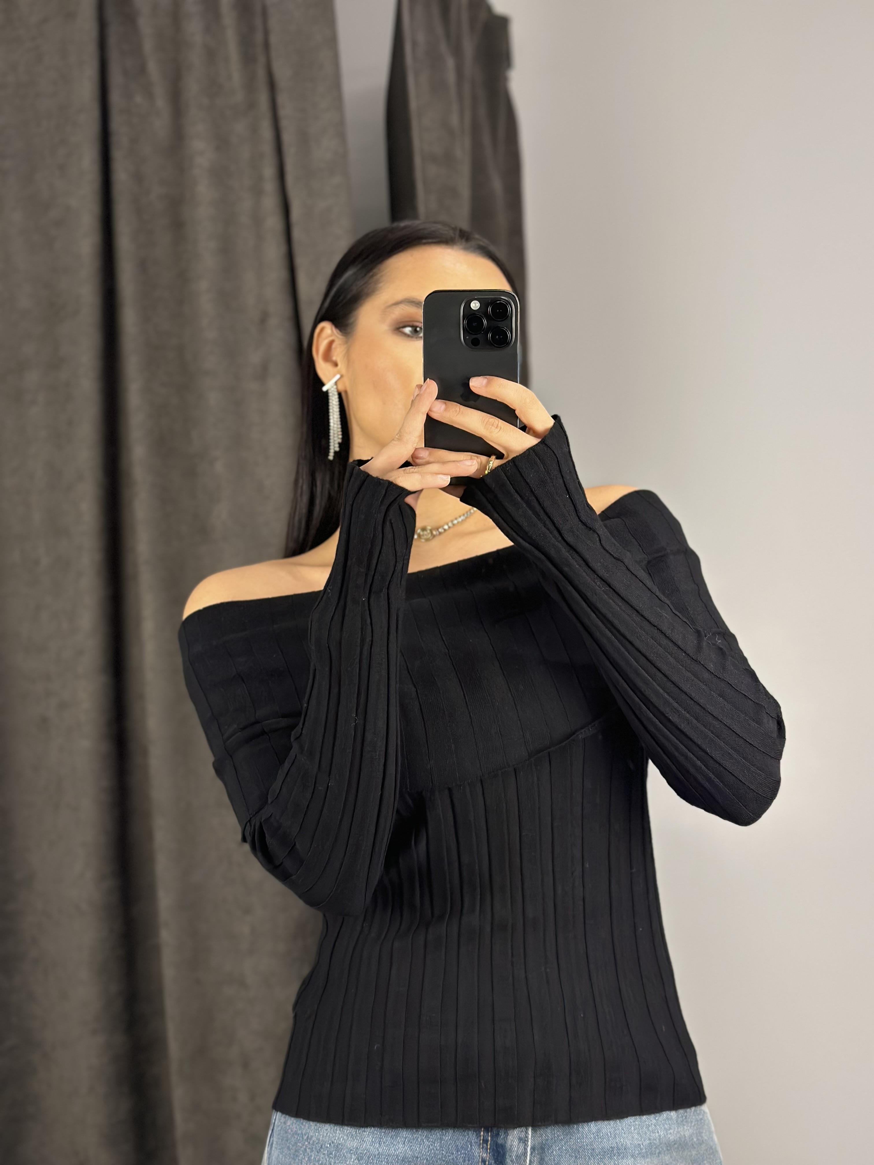 10517 BARDOT YAKA FITILLI TRIKO KAZAK