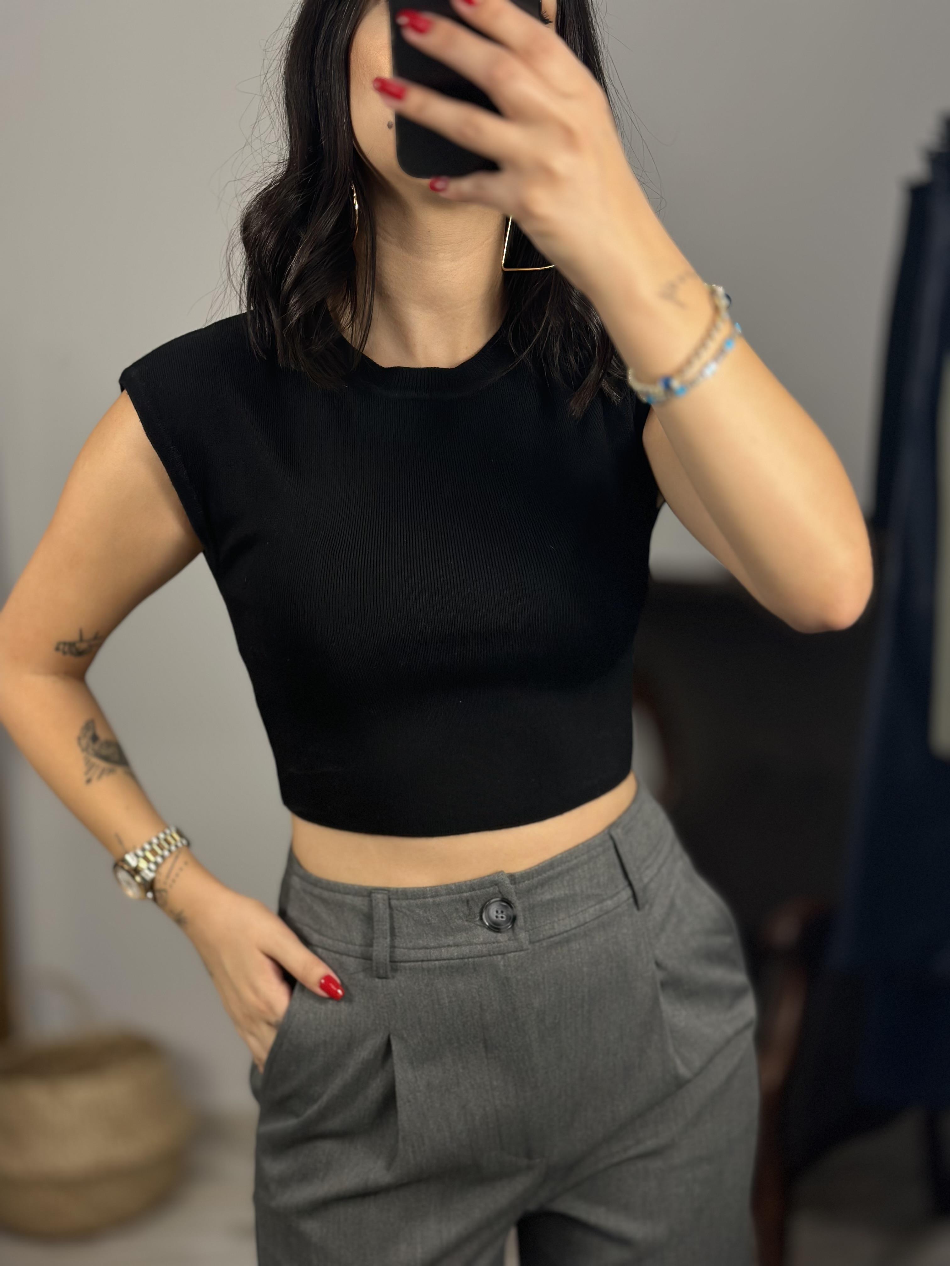 10525 BISIKLET YAKA KISA KOLLU TRIKO TOP