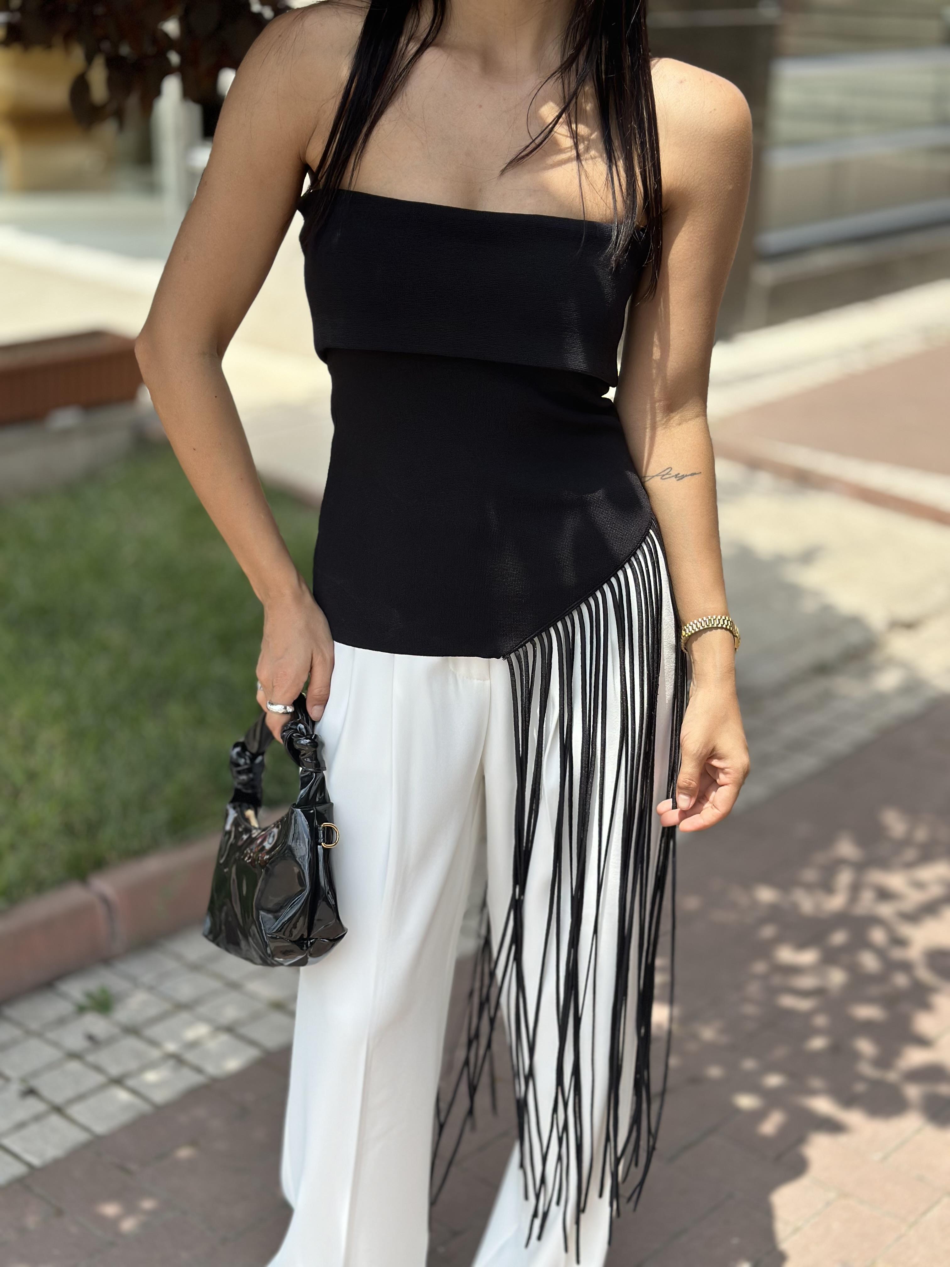 10586 STRAPLEZ VEREV PUSKULLU TRIKO TOP