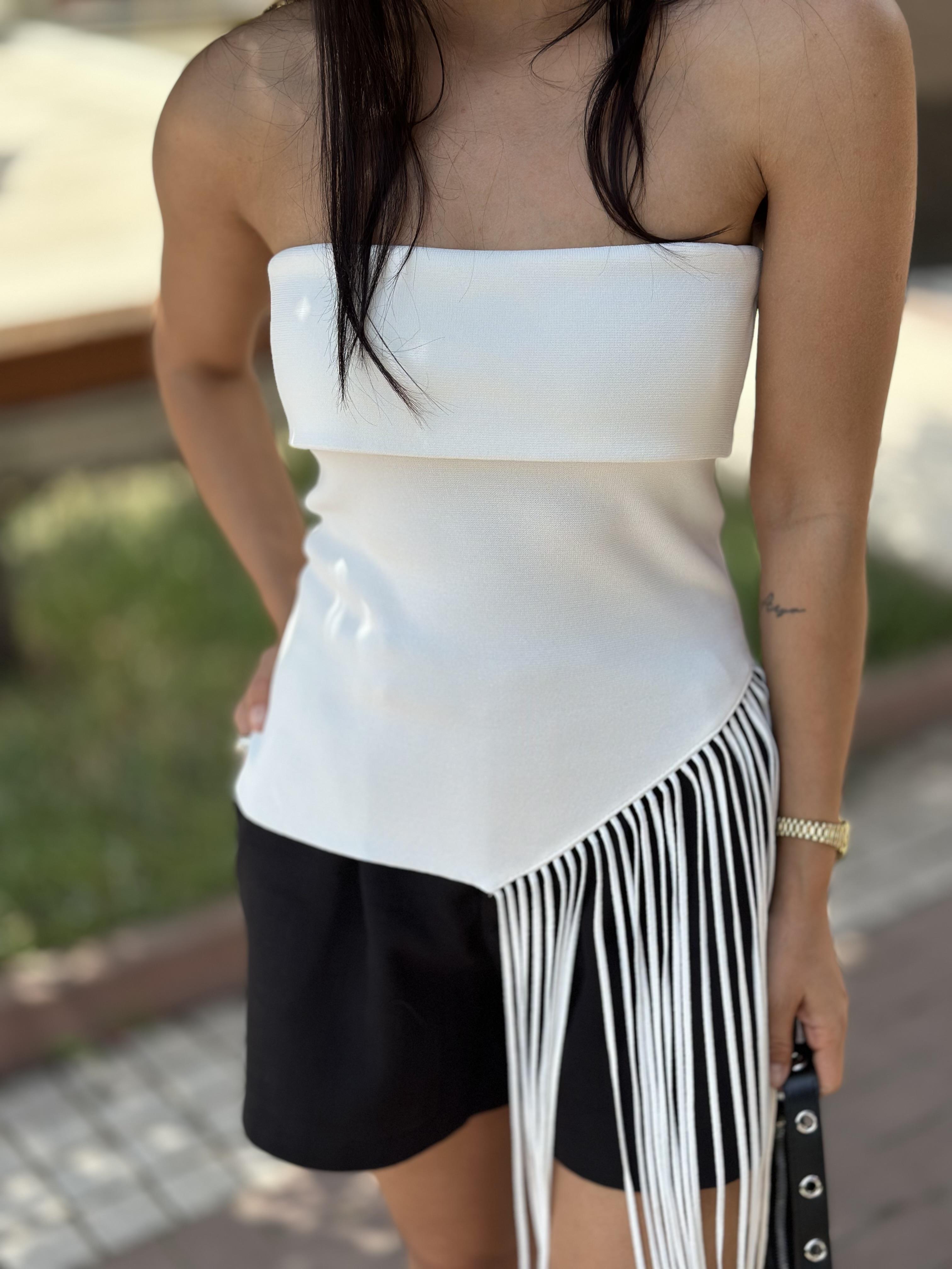 10586 STRAPLEZ VEREV PUSKULLU TRIKO TOP