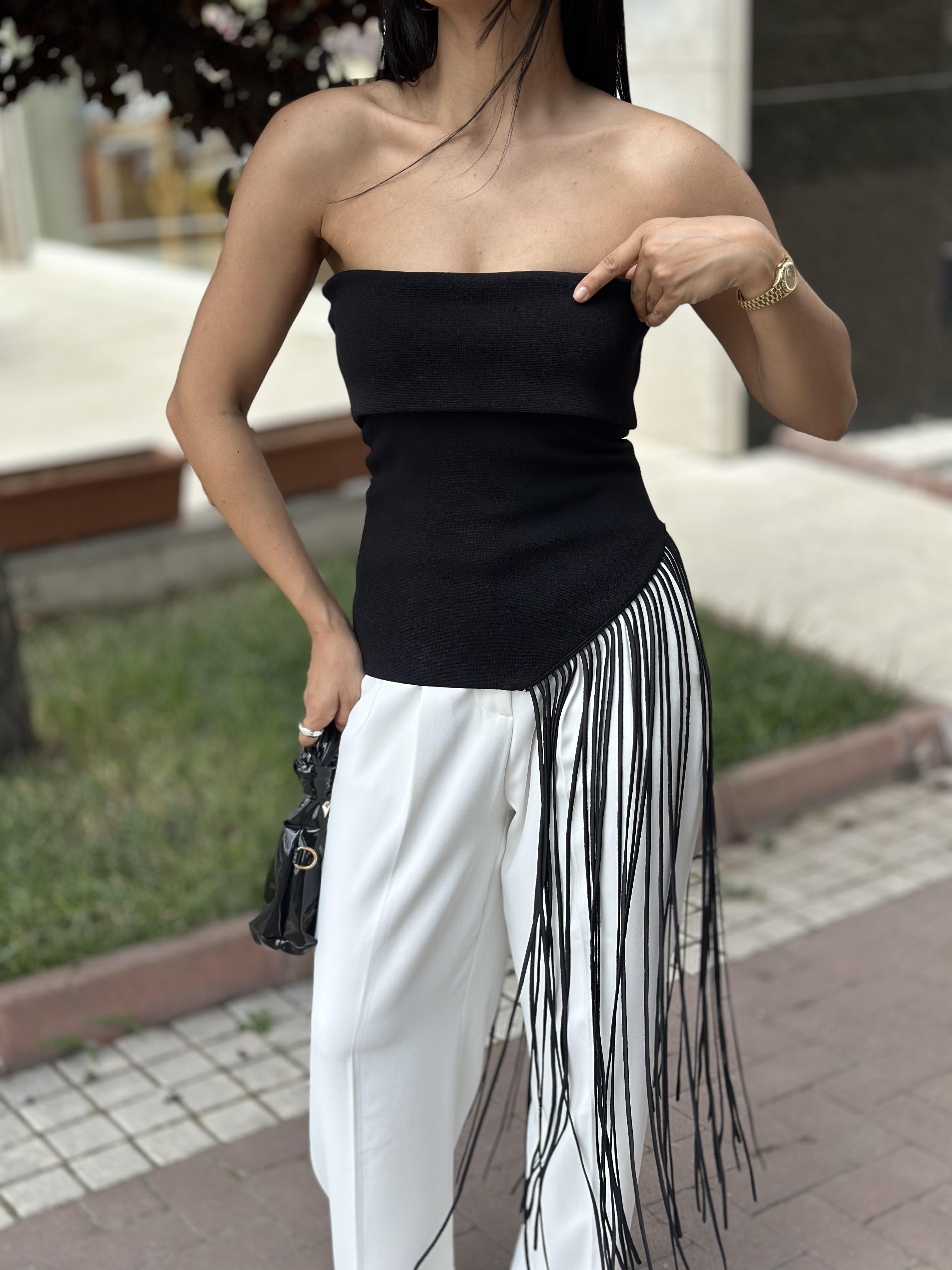 10586 STRAPLEZ VEREV PUSKULLU TRIKO TOP