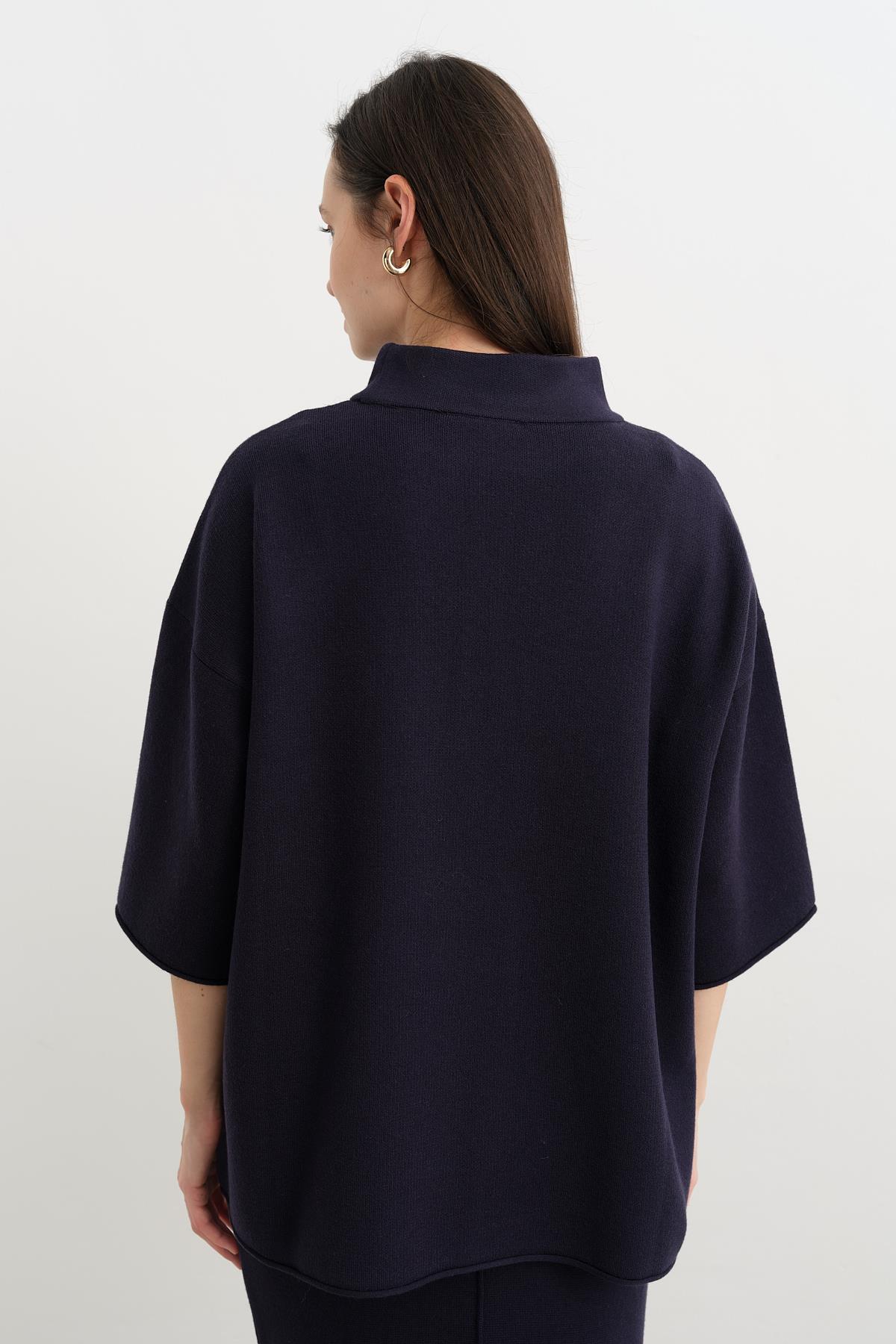 10665 DIK YAKA OVERSIZE TRIKO KAZAK