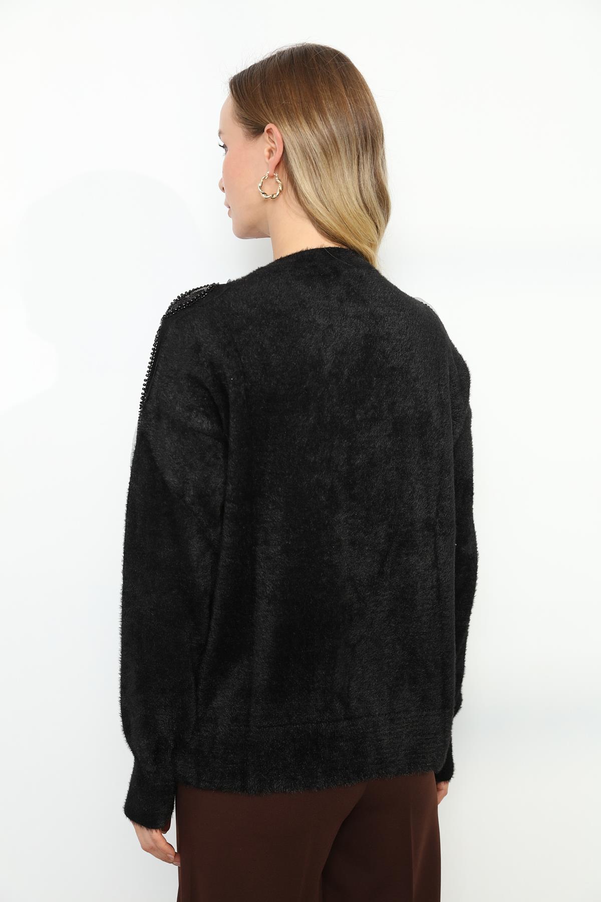 140298 ANGORA BONCUKLU BISIKLET YAKA KAZAK