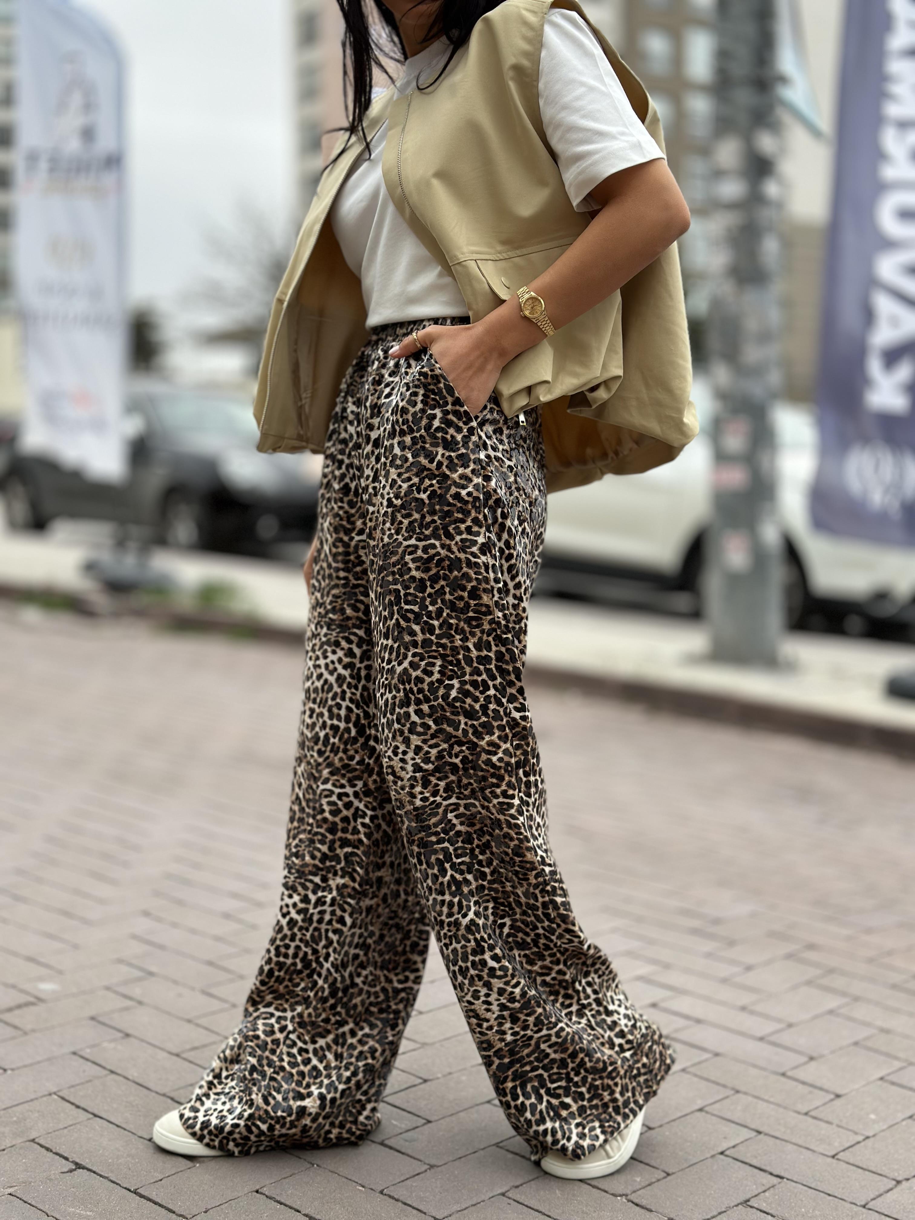 16108 LEOPAR DESENLI PANTOLON