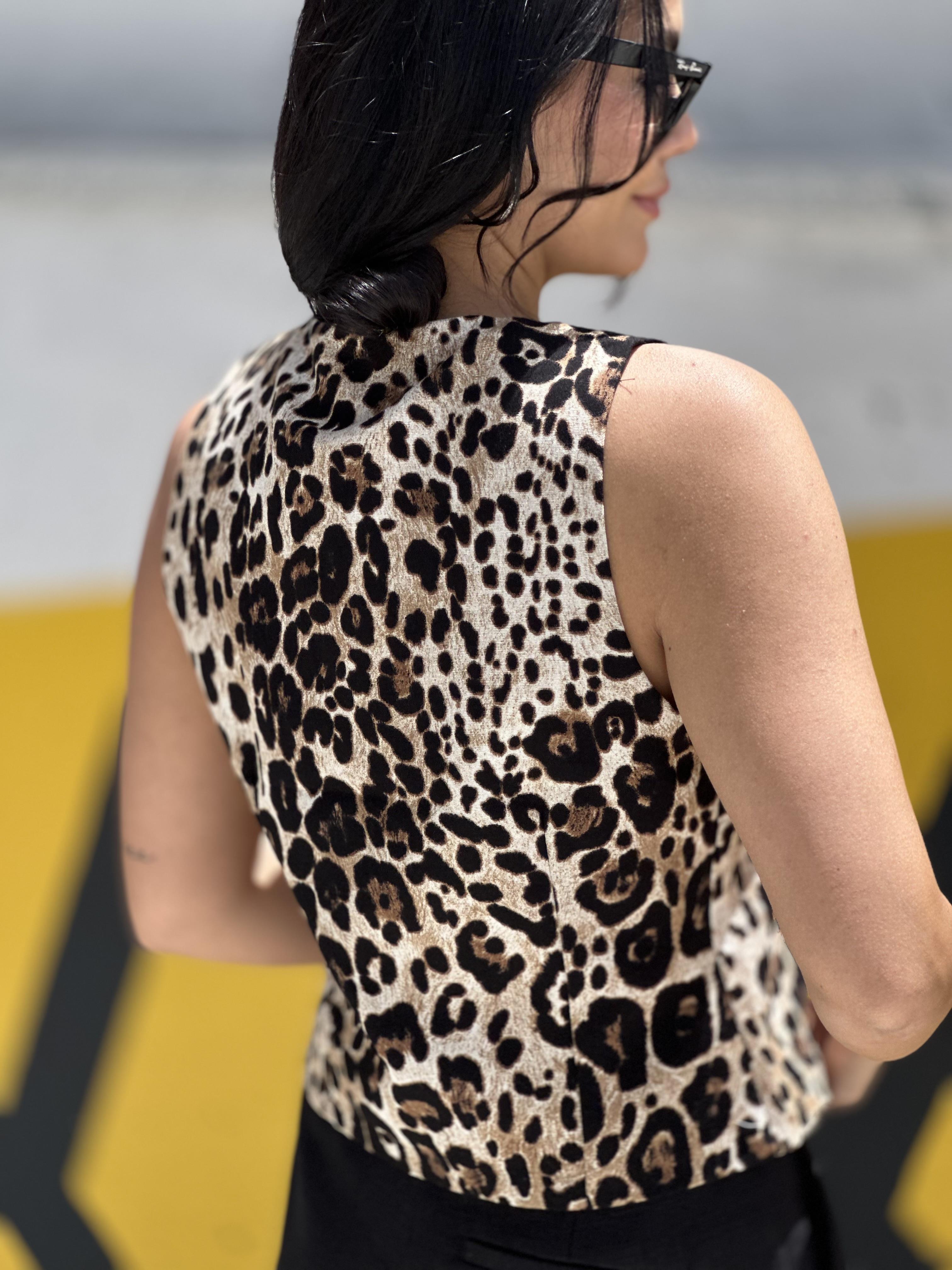 16432 LEOPAR DESEN BAGCIKLI YELEK