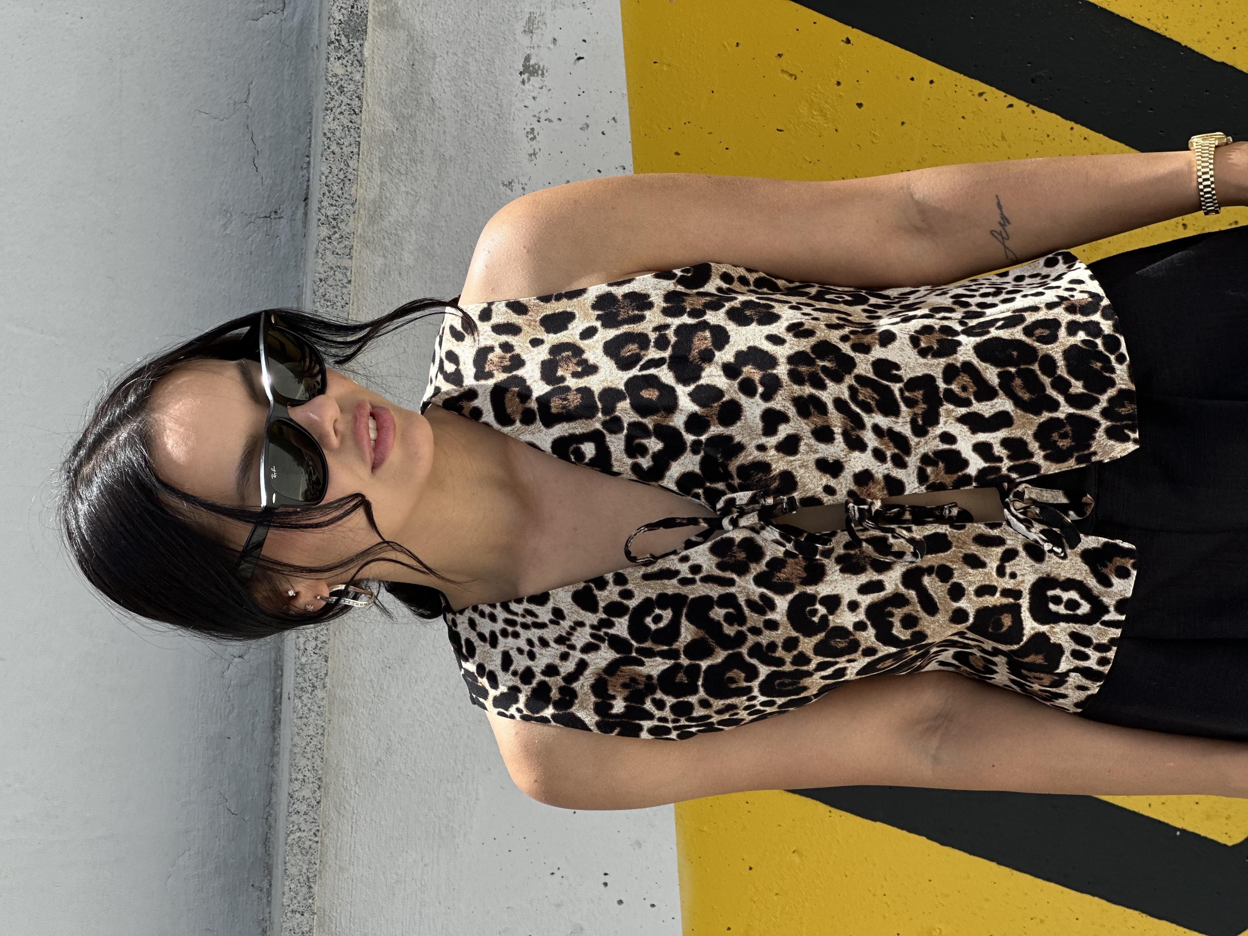 16432 LEOPAR DESEN BAGCIKLI YELEK