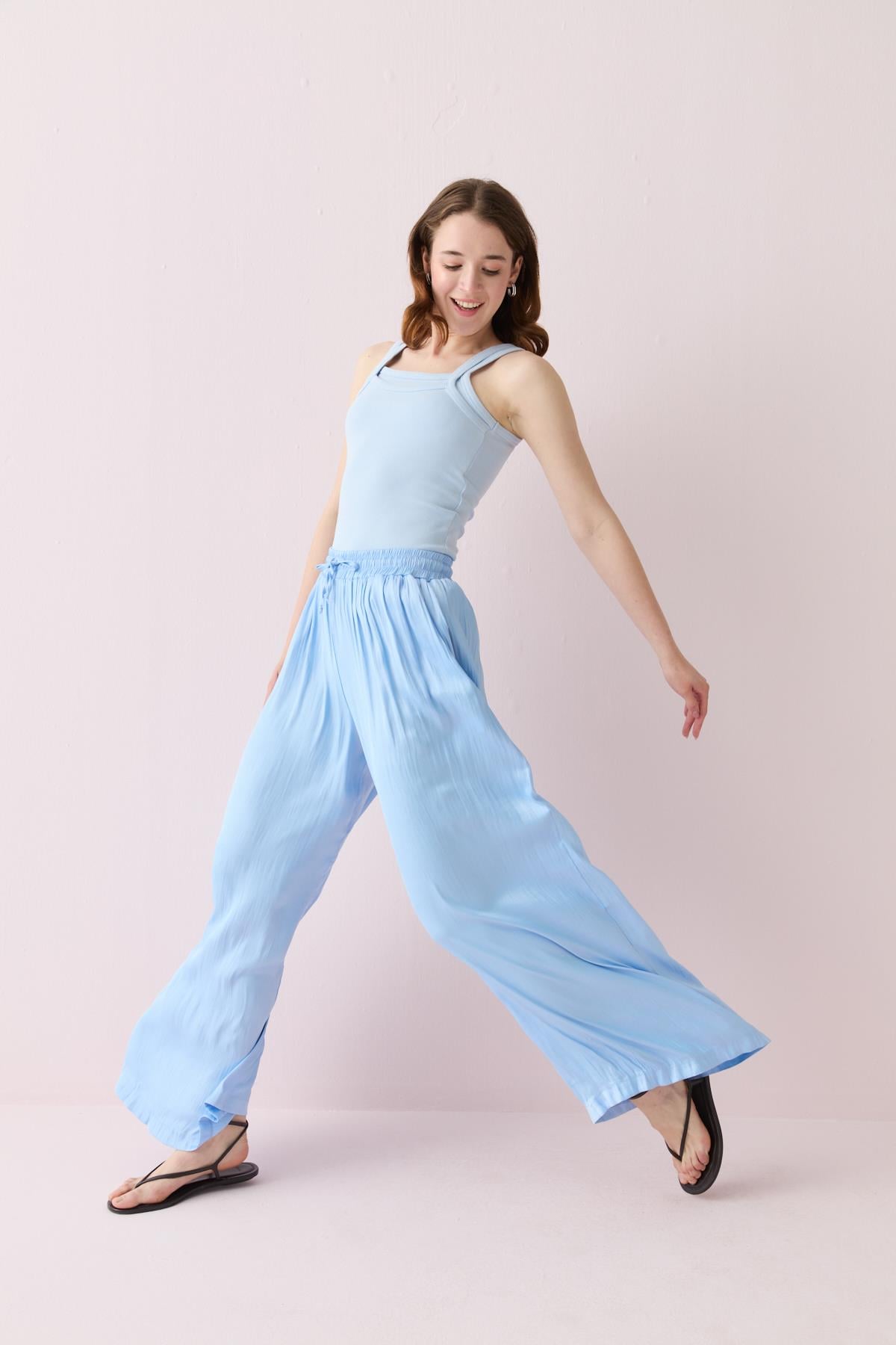 16632 SATEN BAGCIKLI PANTOLON