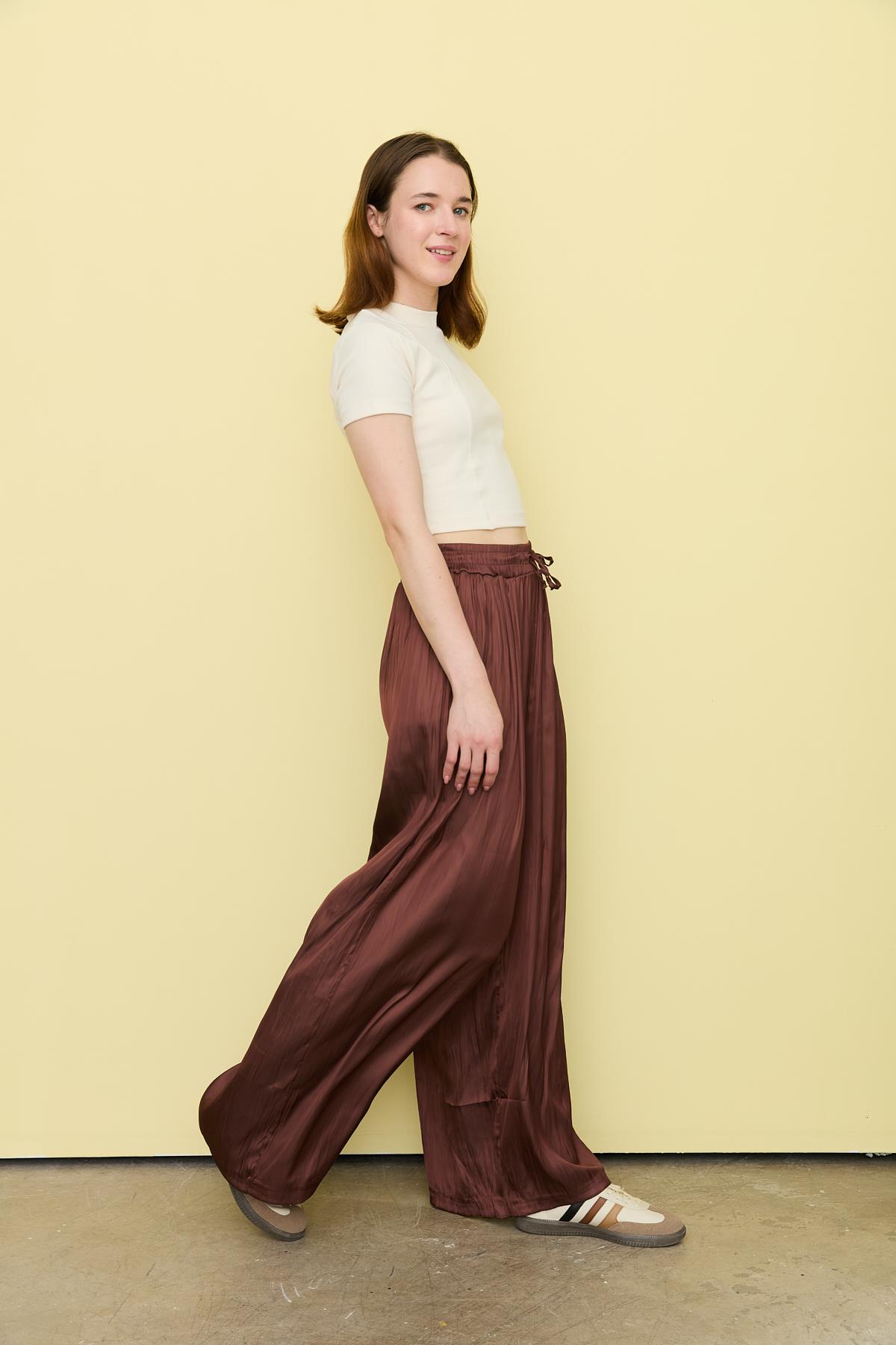 16632 SATEN BAGCIKLI PANTOLON