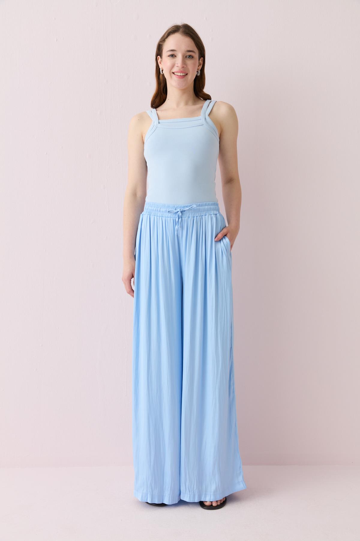 16632 SATEN BAGCIKLI PANTOLON