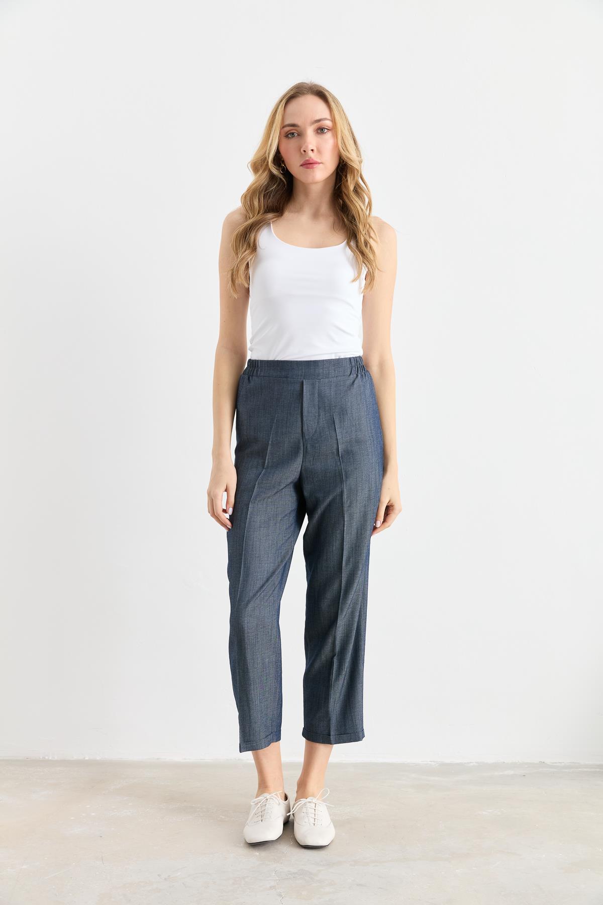 17019 BELI LASTIKLI PANTOLON