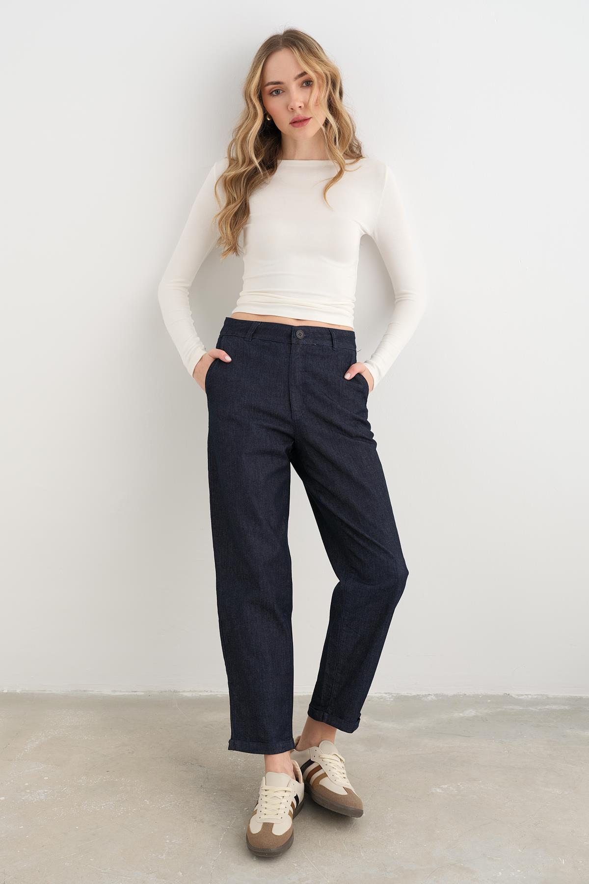 17049 YANDAN CEPLI KOT PANTOLON