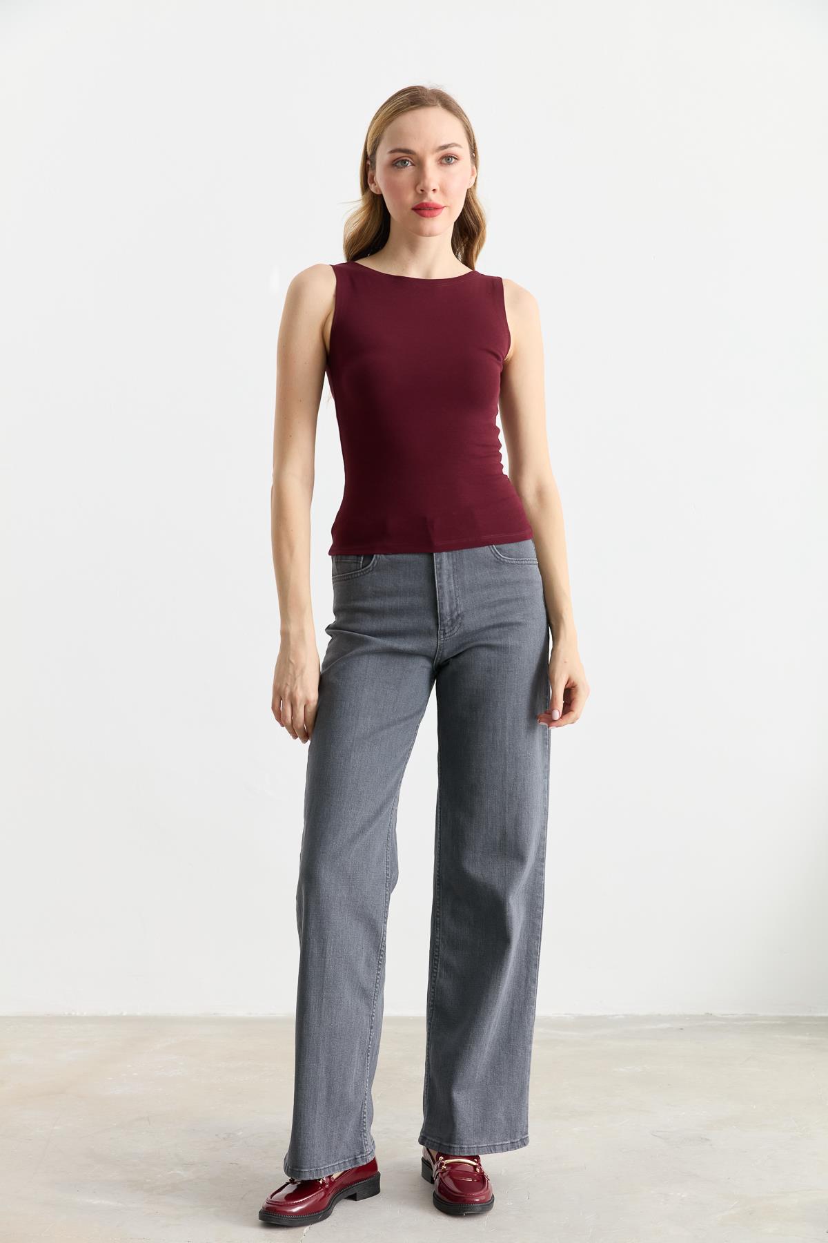 20868 KAYIK YAKA KOLSUZ TOP