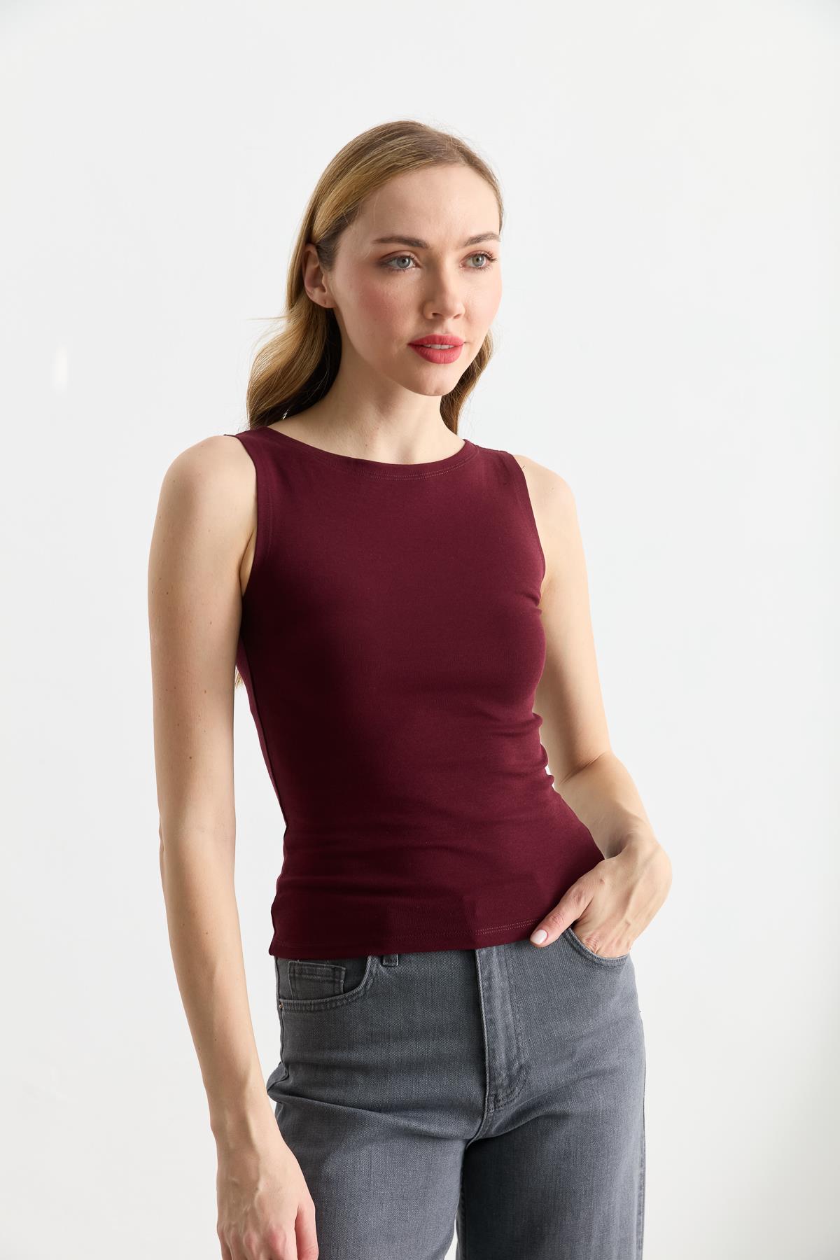 20868 KAYIK YAKA KOLSUZ TOP