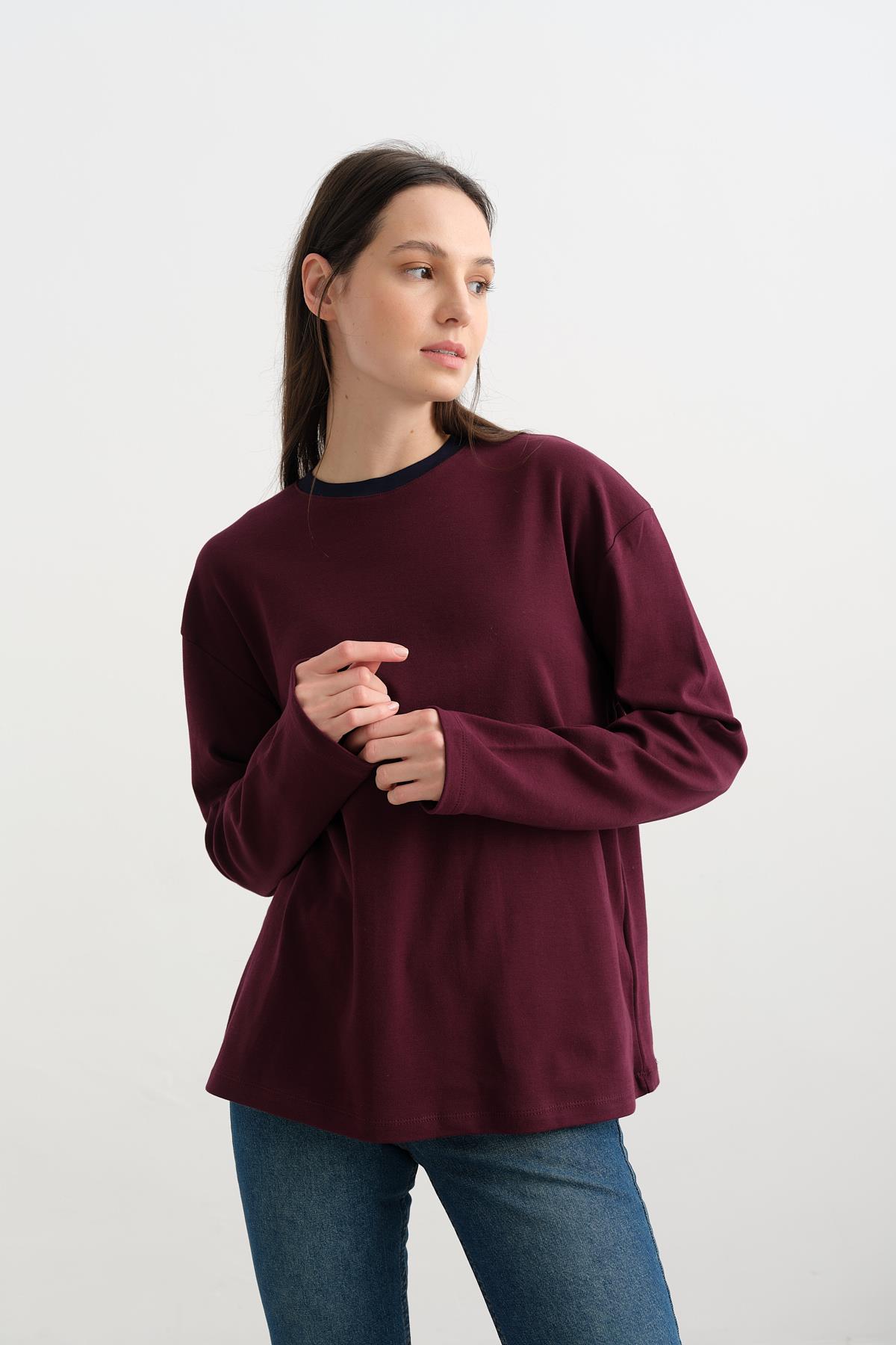241139 IKI RENKLI BISIKLET YAKA TSHIRT