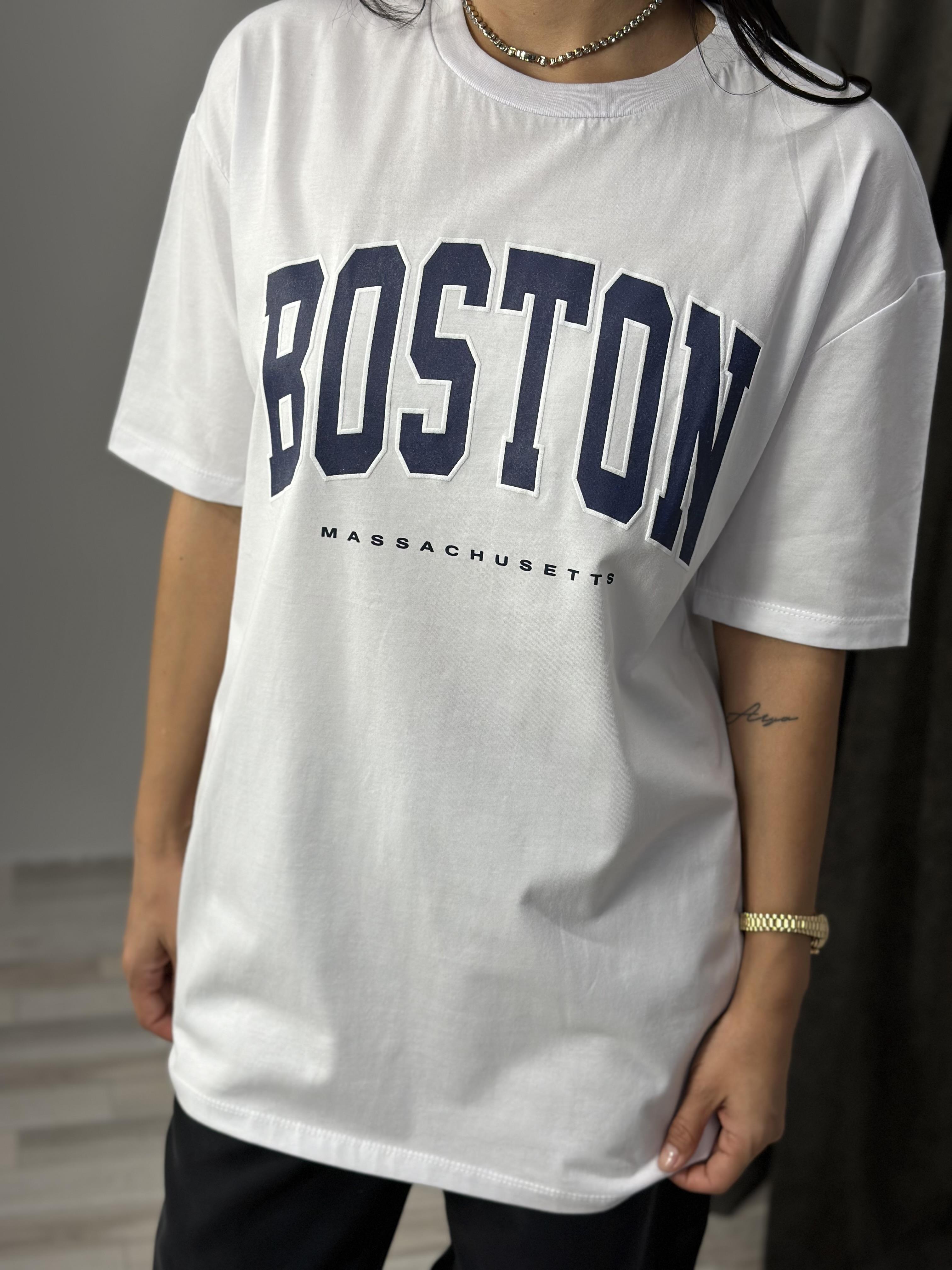 2519 BOSTON YAZILI TSHIRT