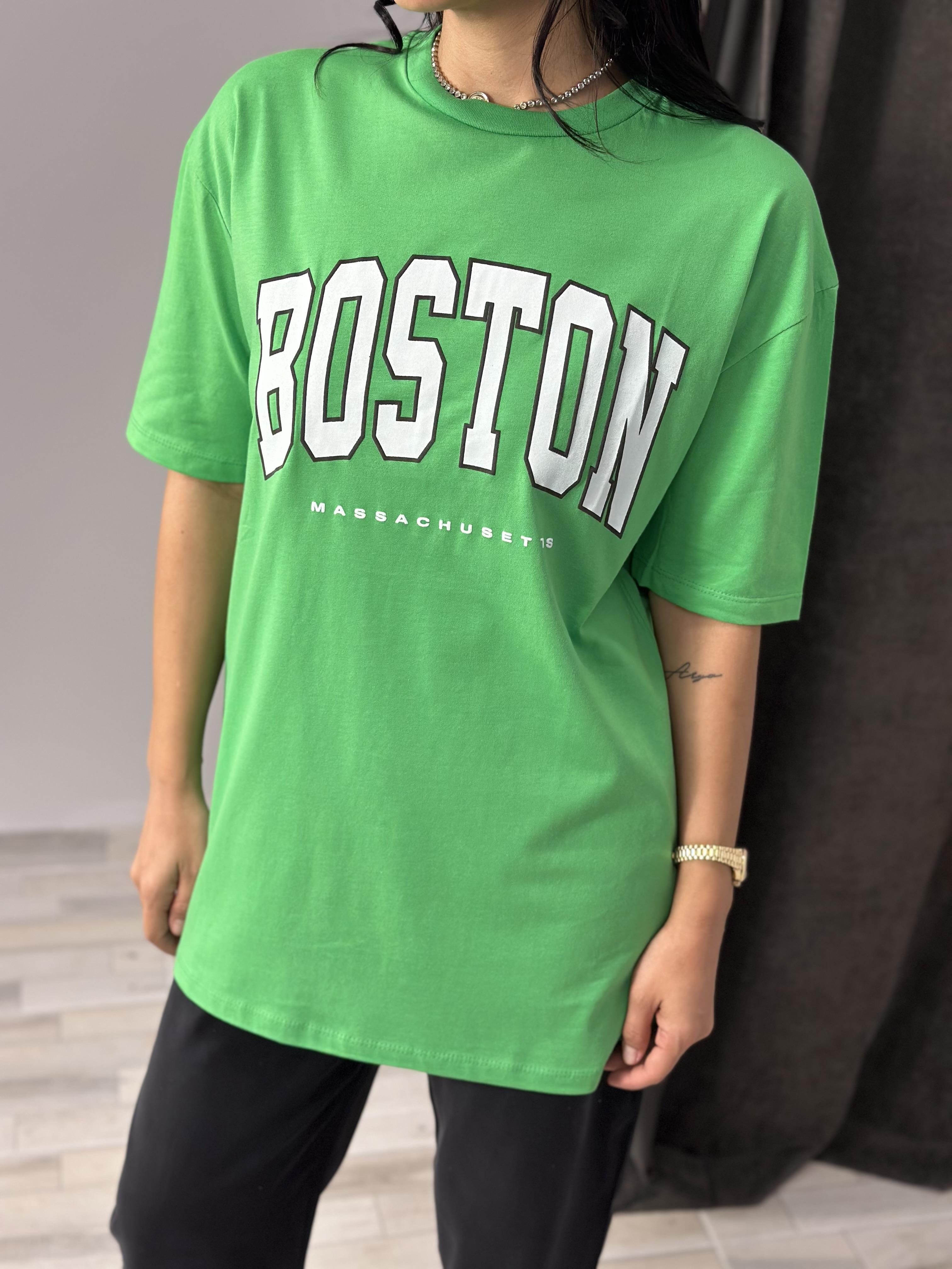 2519 BOSTON YAZILI TSHIRT