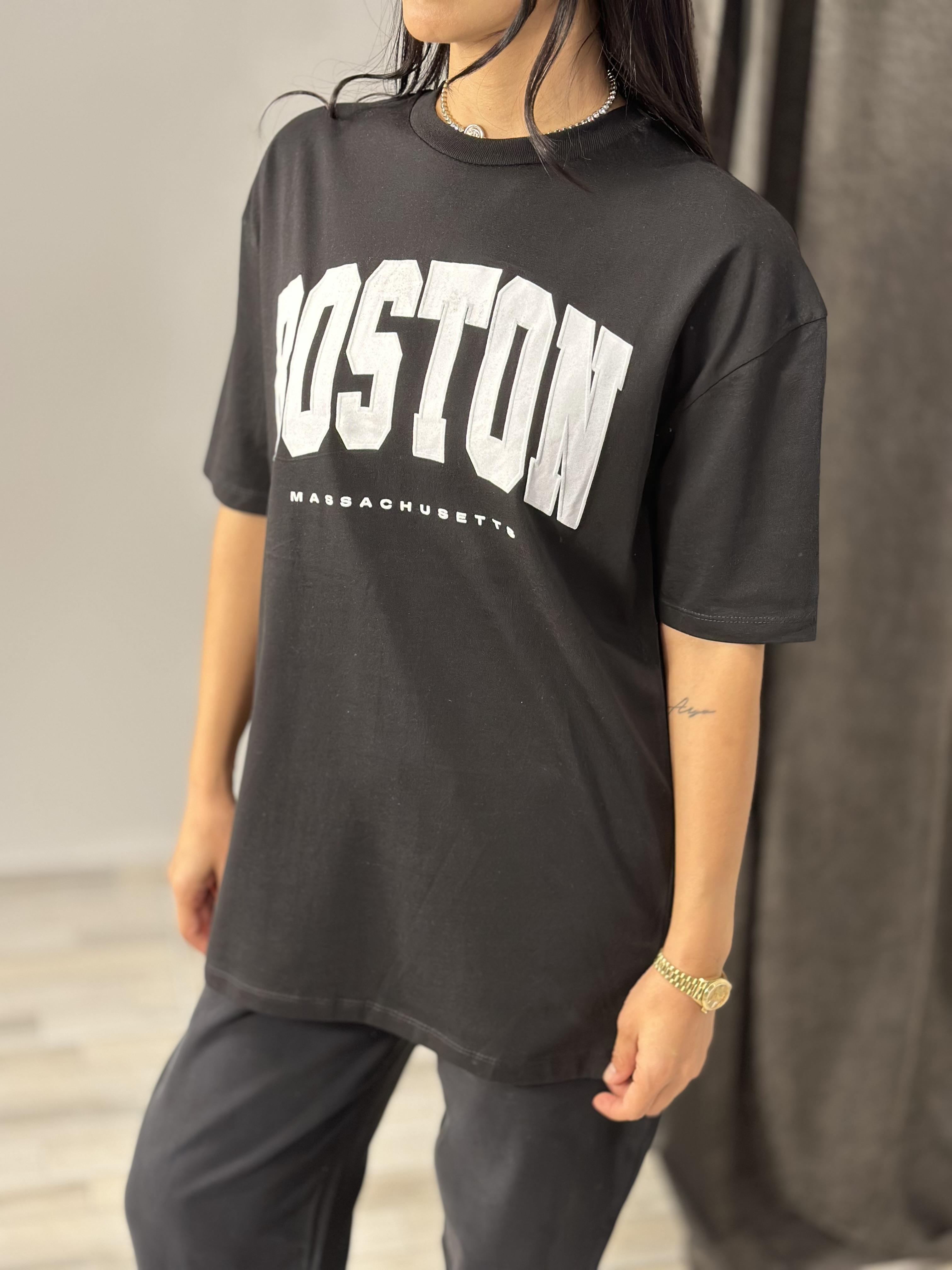 2519 BOSTON YAZILI TSHIRT