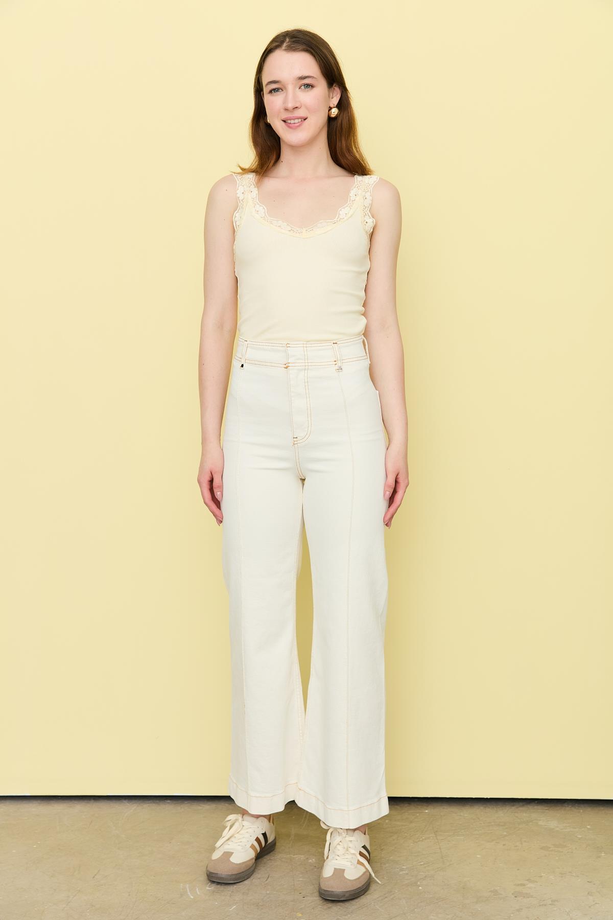 25689 NERVURLU WIDE LEG JEAN