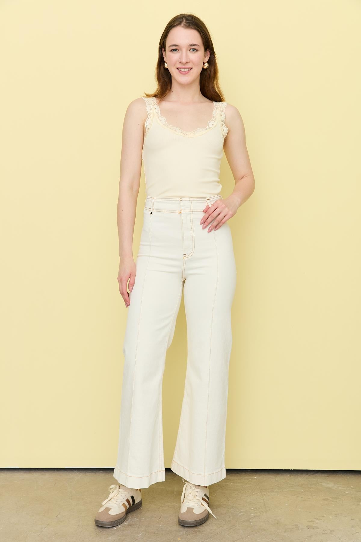 25689 NERVURLU WIDE LEG JEAN