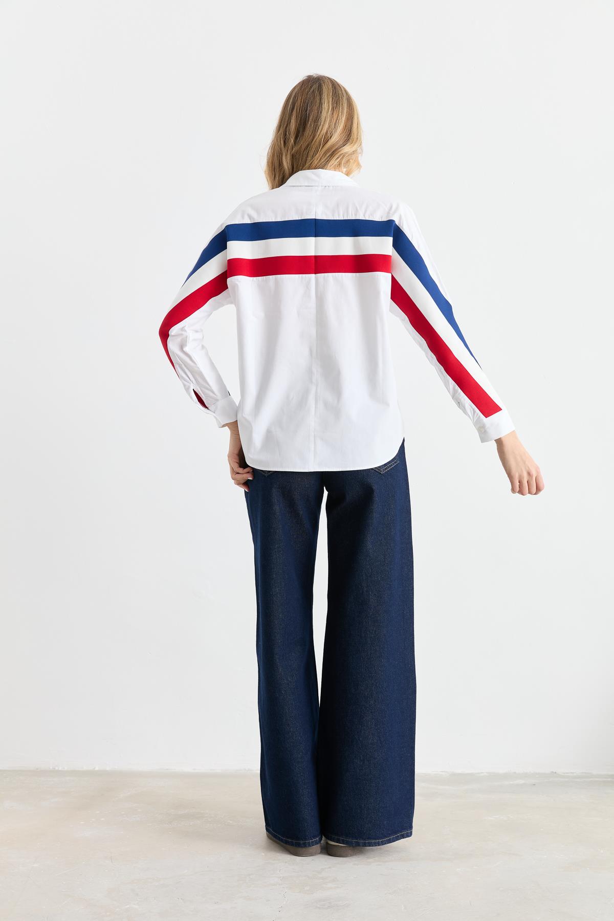 2957 SIRTI TIKTAKLI OVERSIZE POPLIN GOMLEK