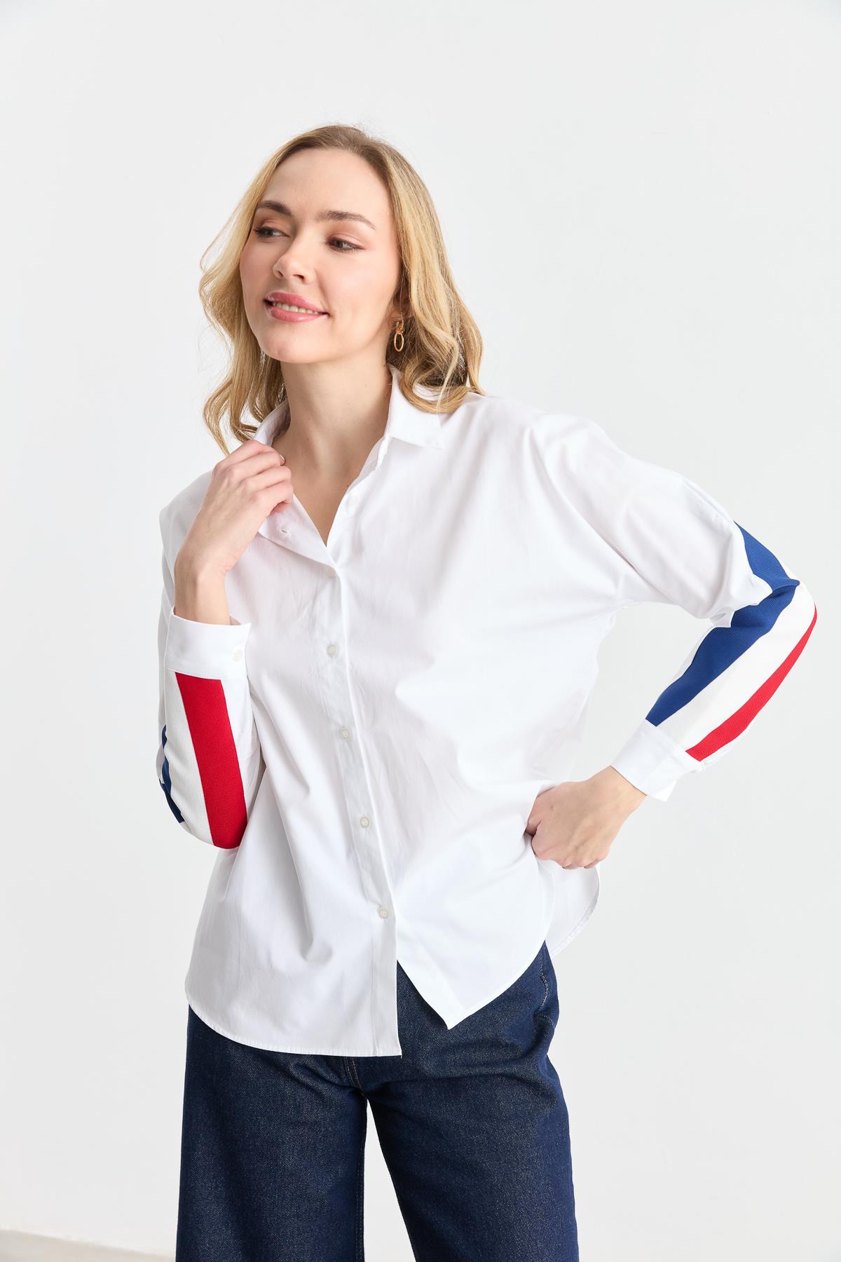 2957 SIRTI TIKTAKLI OVERSIZE POPLIN GOMLEK