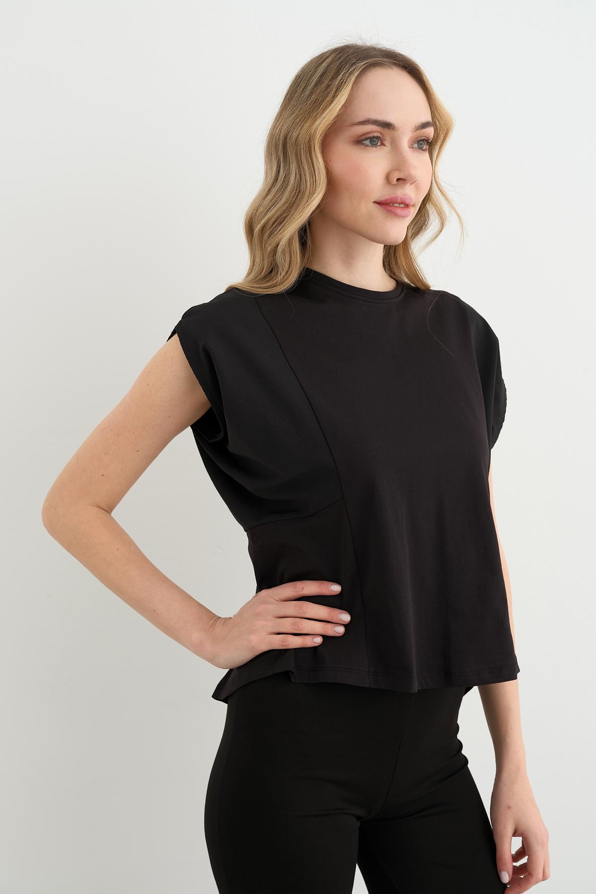 29736 ARKASI LASTIKLI TSHIRT