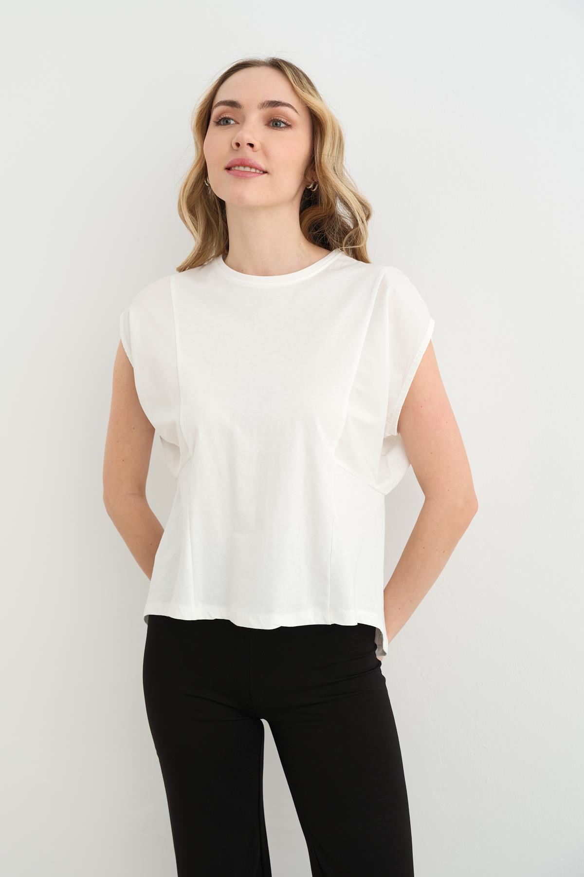 29736 ARKASI LASTIKLI TSHIRT