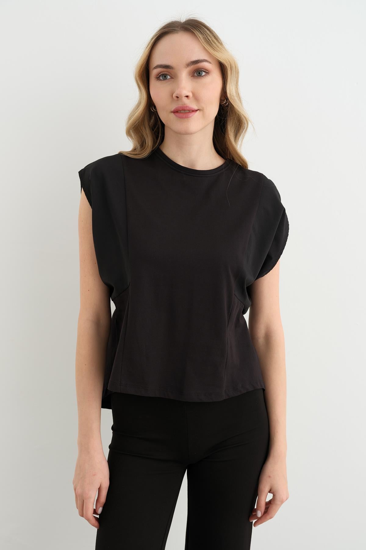29736 ARKASI LASTIKLI TSHIRT