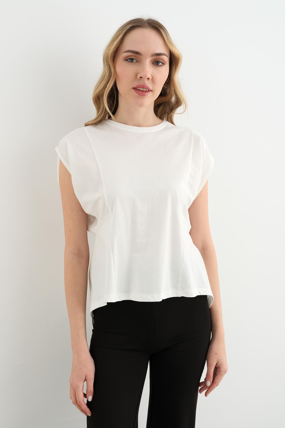 29736 ARKASI LASTIKLI TSHIRT
