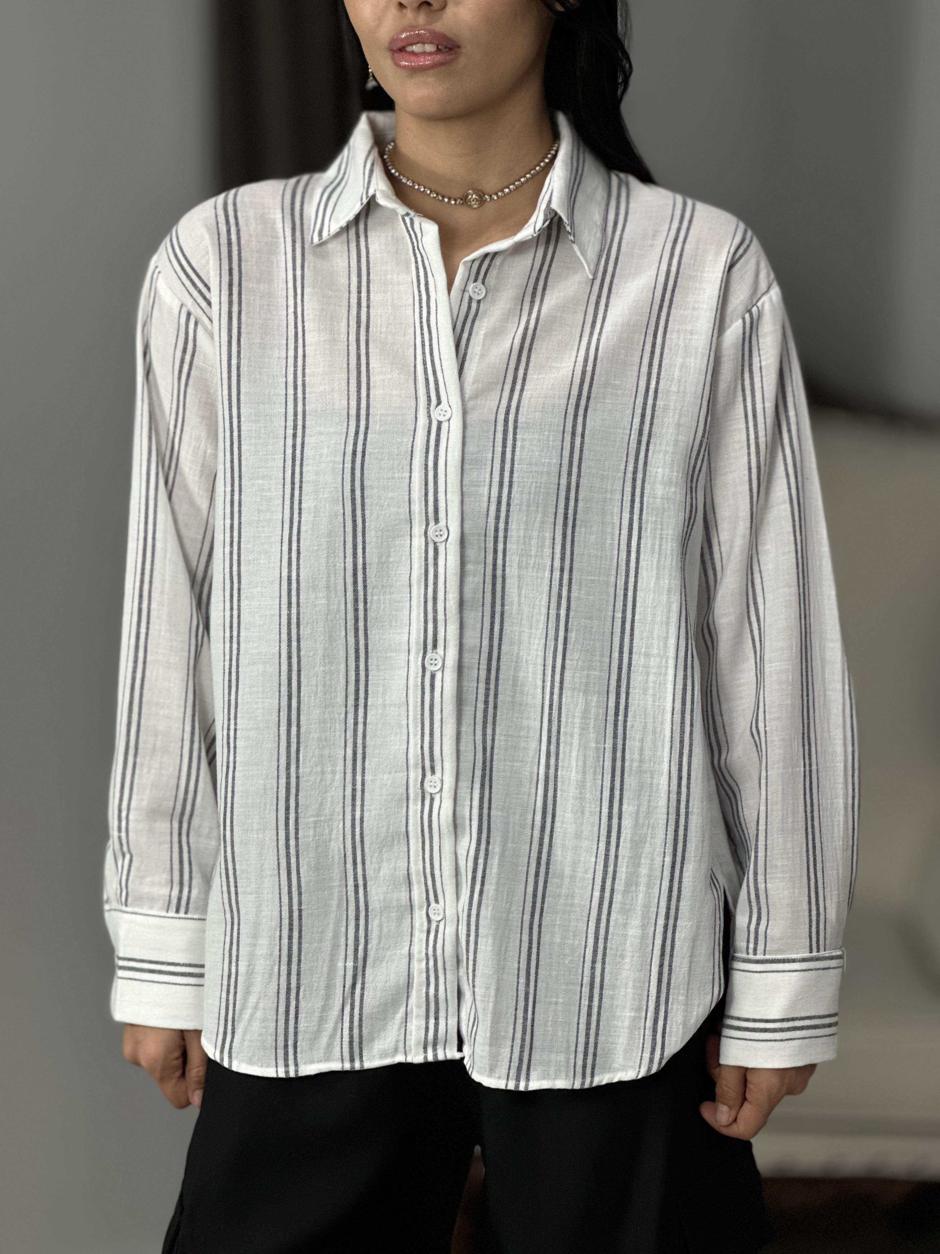 3005 CIZGILI KETEN GOMLEK