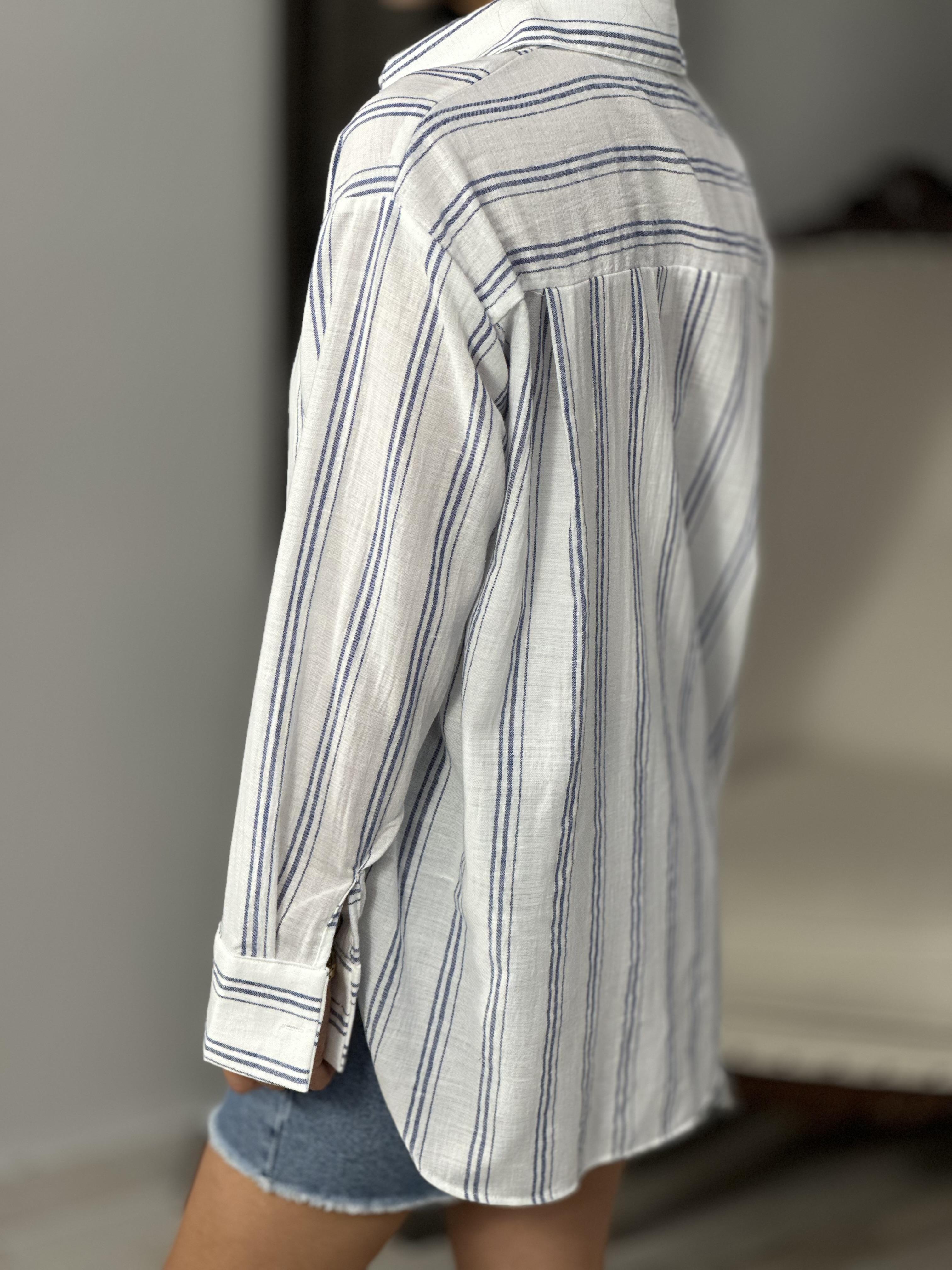 3005 CIZGILI KETEN GOMLEK