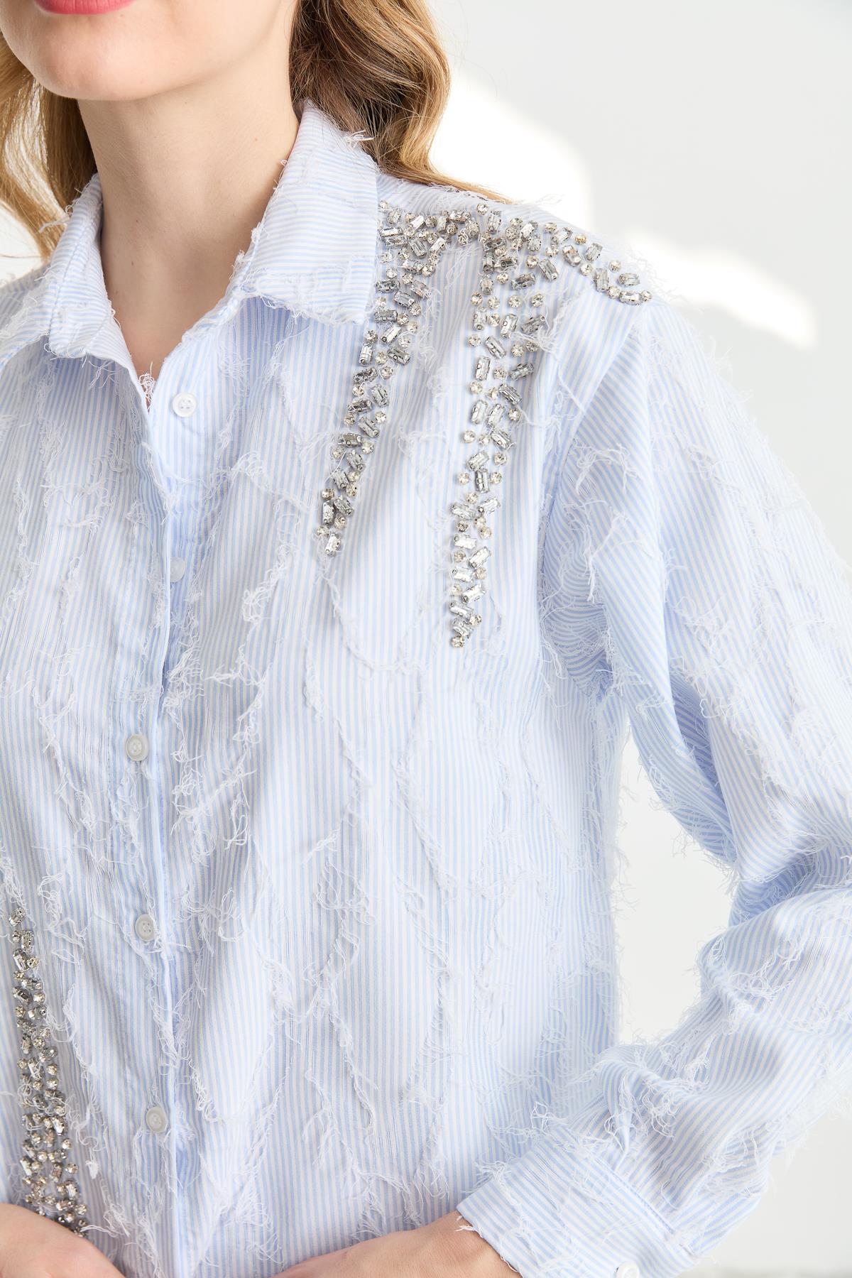 3025 FRINGED BAGET TAS ISLEMELI GOMLEK