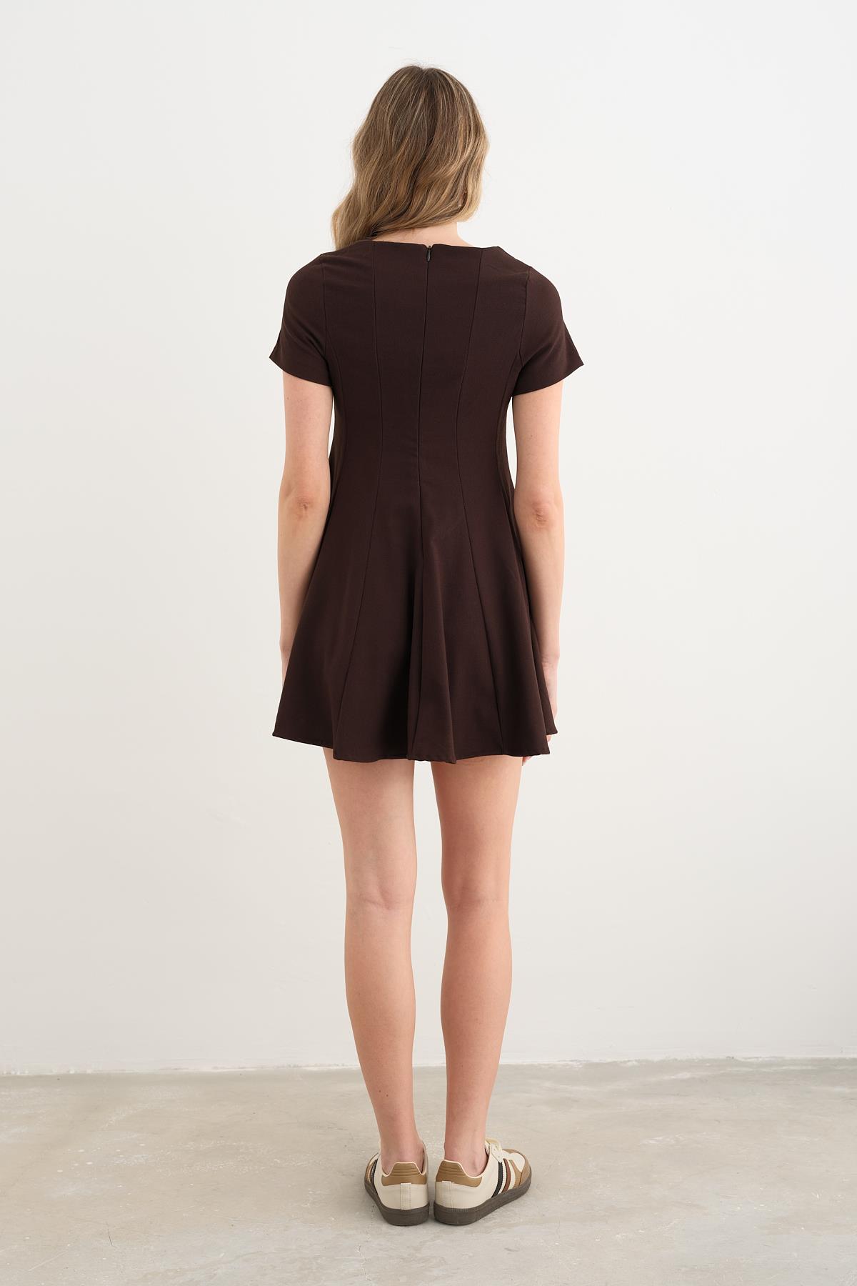 3045 PILELI MIDI ELBISE